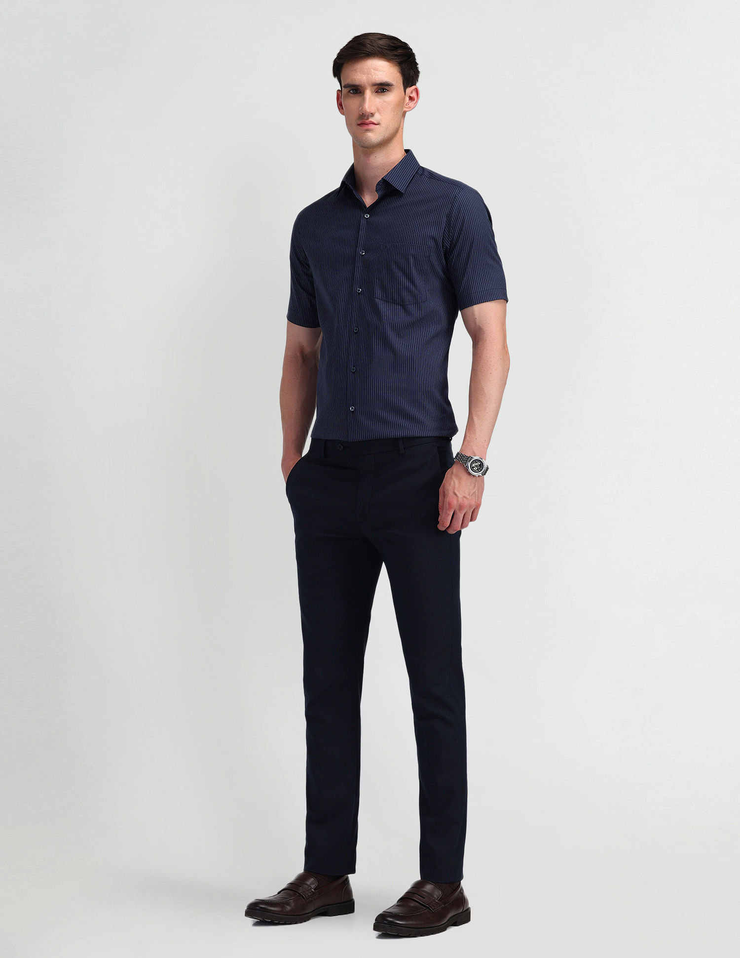 Arrow Liberty Classic Fit Pinstriped Shirt