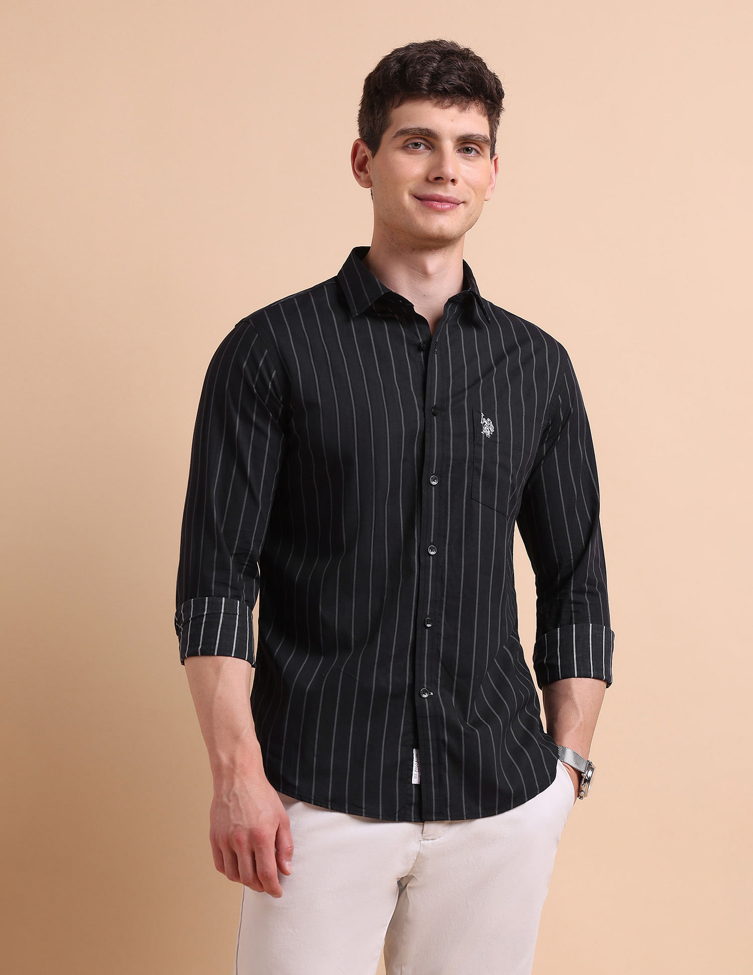 U.S. Polo Assn. Vertical Striped Tailored Fit Shirt