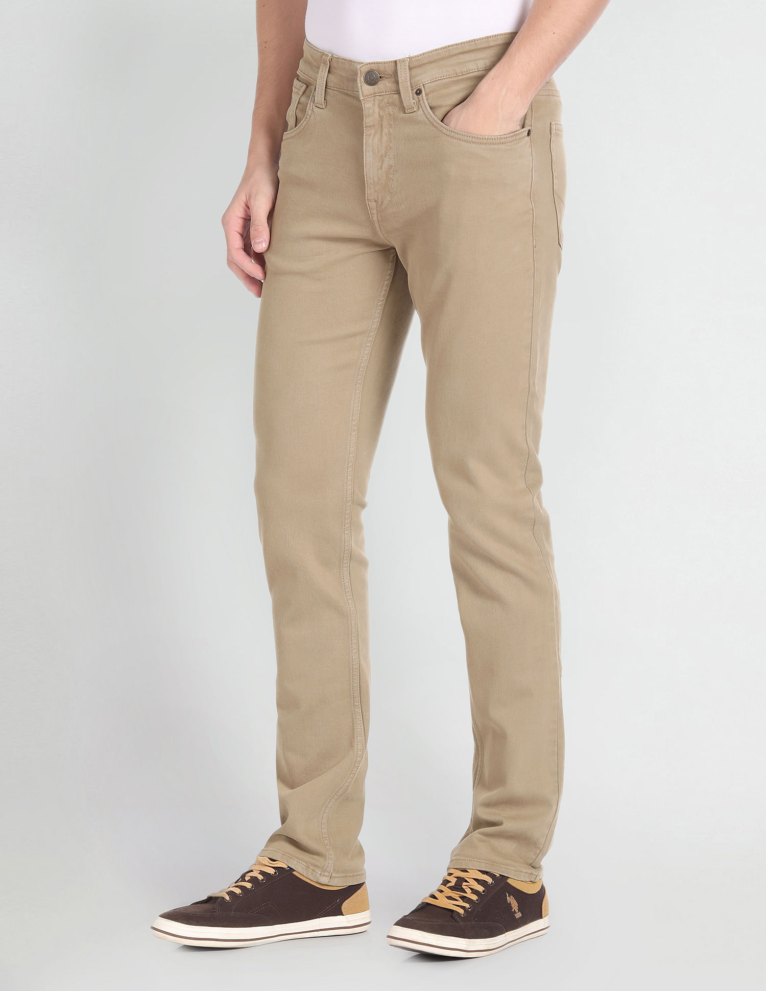 U.S. Polo Assn. Denim Co. Brandon Slim Tapered Brown Jeans
