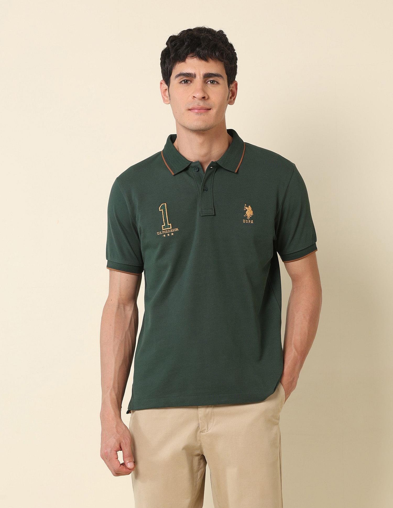 U.S. Polo Assn. Iconic Number Gold Cup Polo Shirt