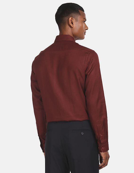 Buy Excalibur Men Maroon French Placket 