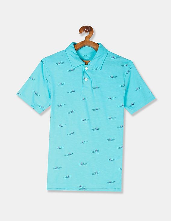 The Childrens Place Boys Short Sleeve Printed Polo 