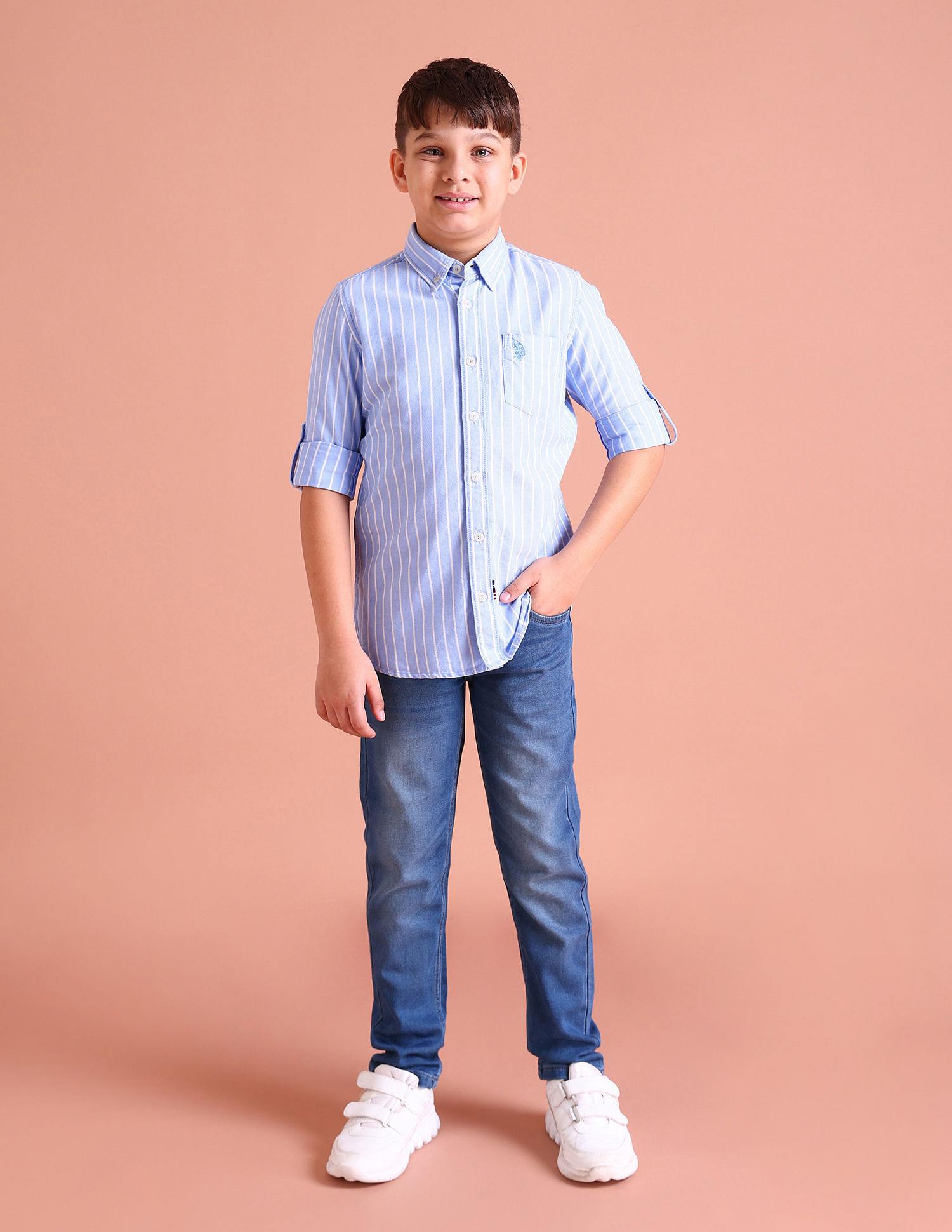 U.S. Polo Assn. Kids Boys Button Down Striped Shirt