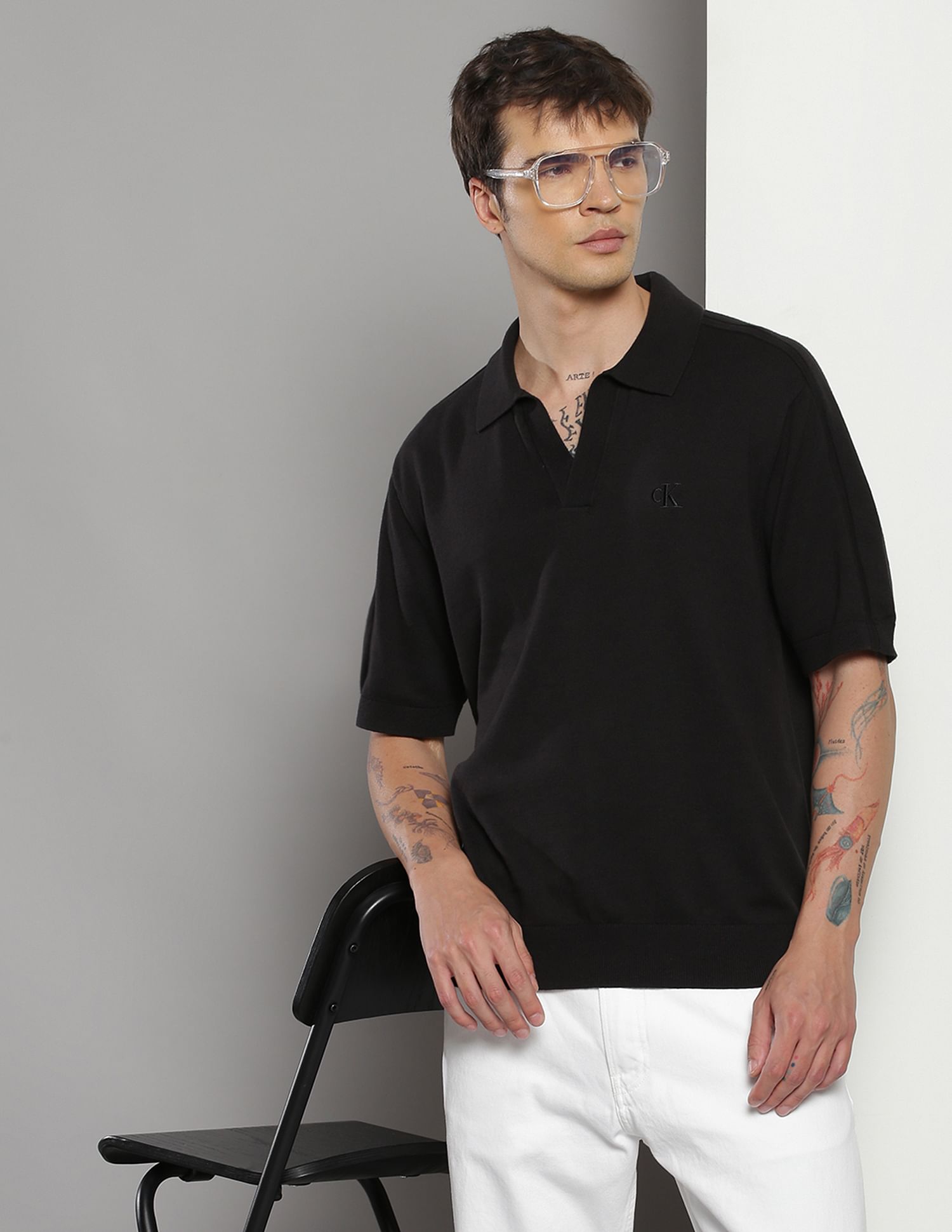 Calvin Klein Relaxed Tonal Blocking Polo Shirt