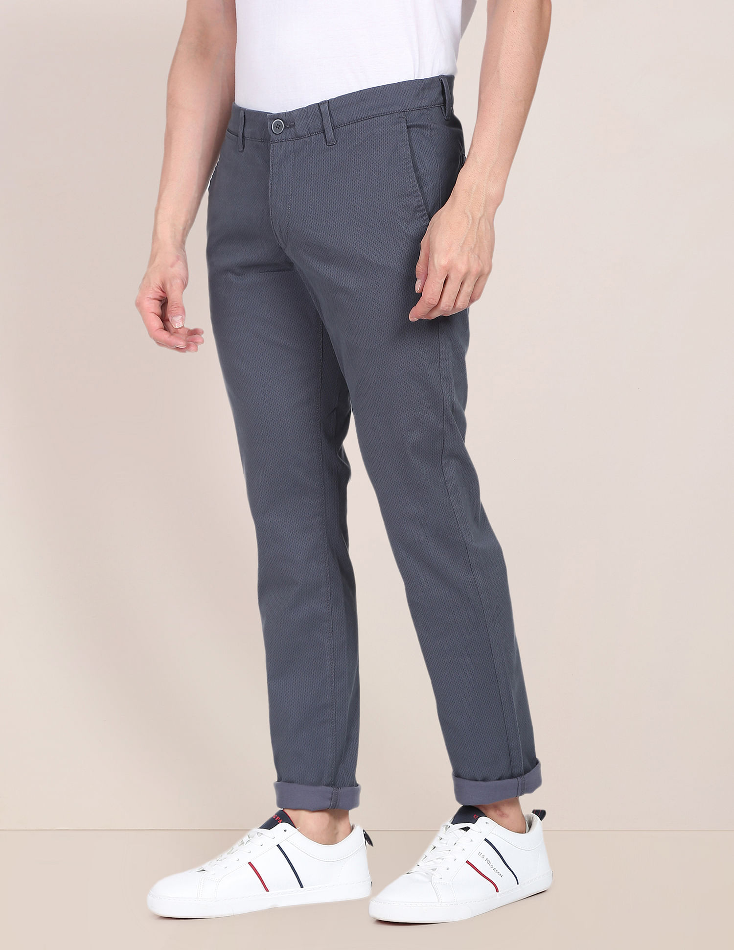 U.S. Polo Assn. Mid Rise Flat Front Casual Trousers