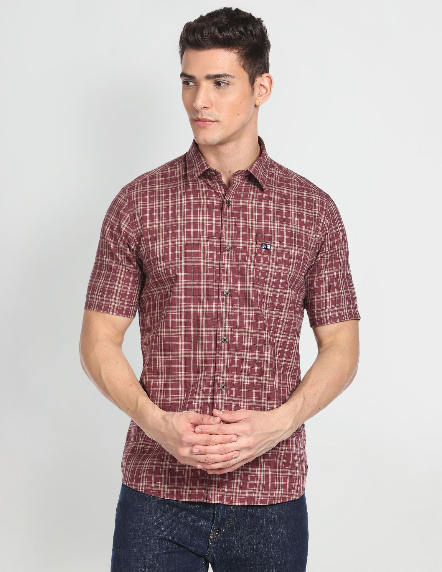Arrow Sports Checkered Half Sleeve Casual Shirt