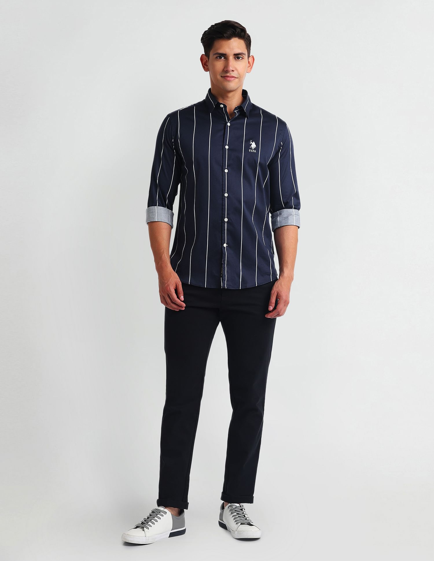 U.S. Polo Assn. Denim Co. Vertical Stripe Slim Shirt