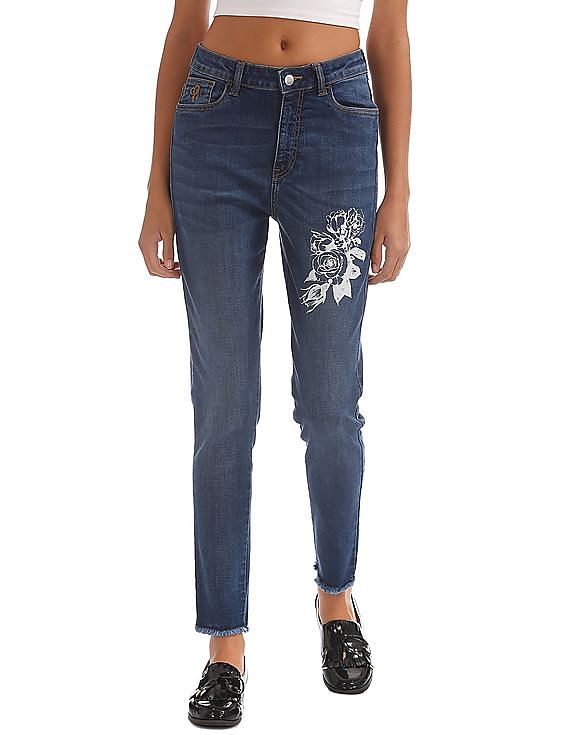 Flying Machine Women Embellished Skinny Jeans