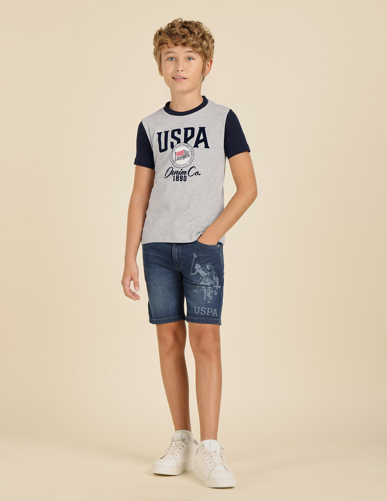 U.S. Polo Assn. Kids Boys Brand Printed Pure Cotton T-Shirt