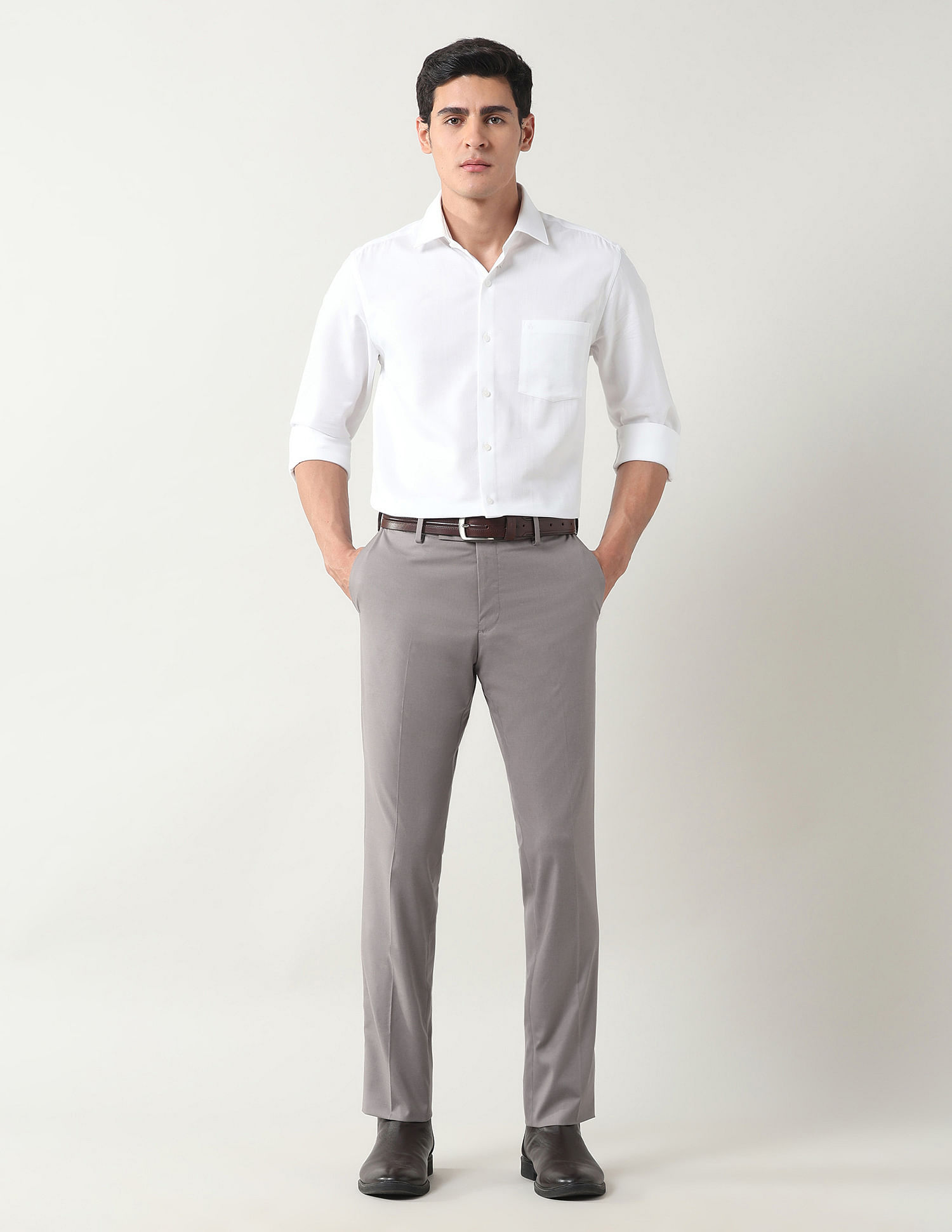 Arrow Mid Rise Regular Fit Trousers