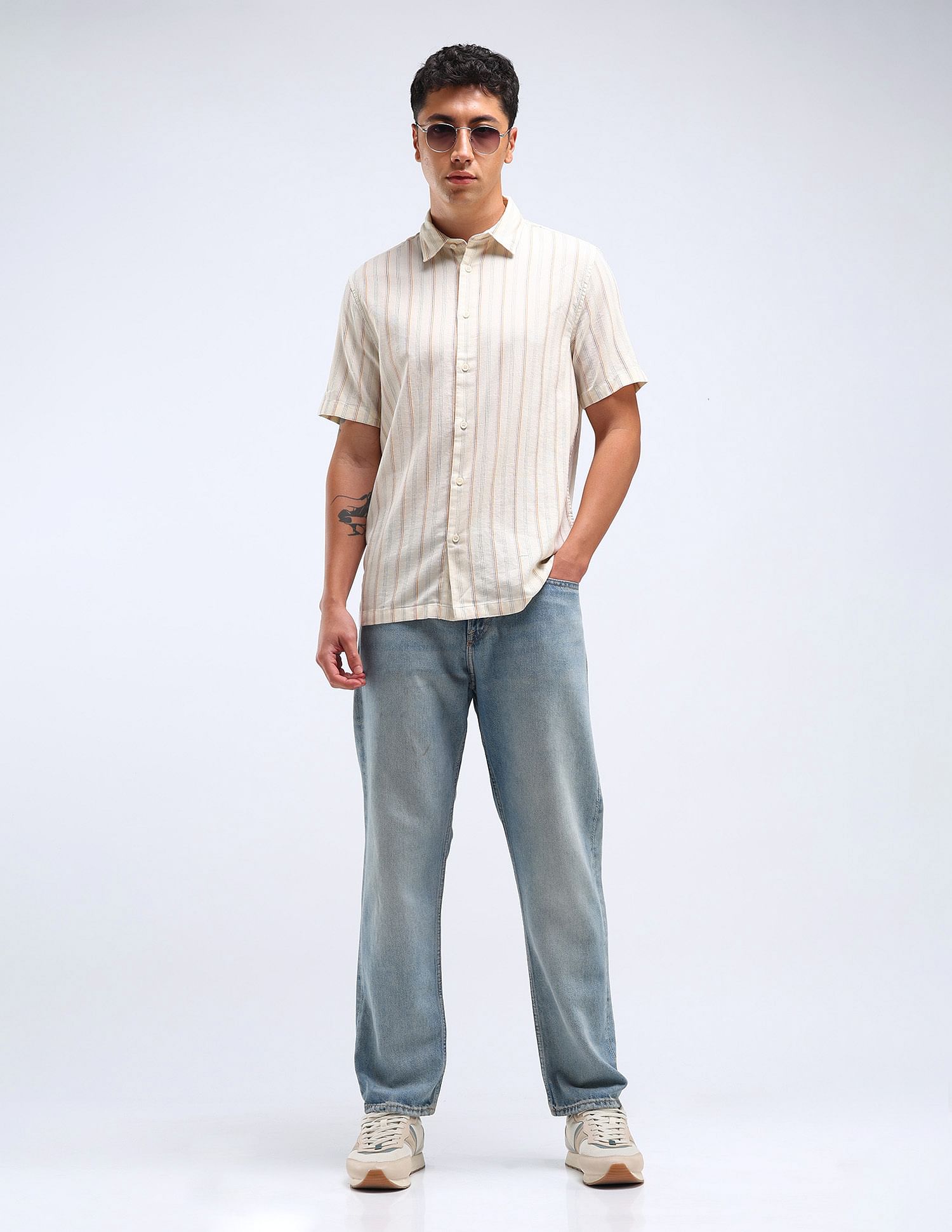 Flying Machine Vertical Stripe Dobby Shirt