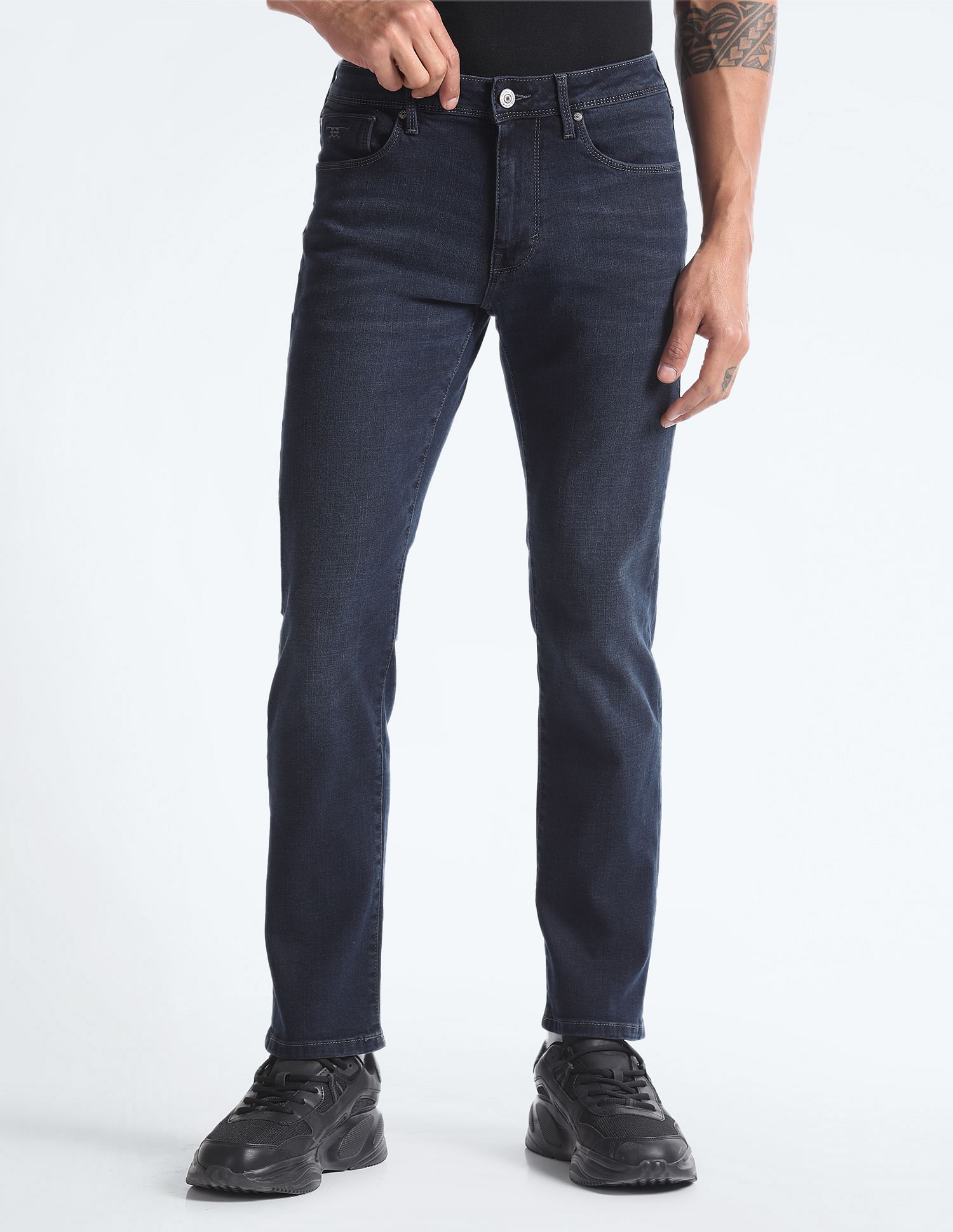 Flying Machine Michael Slim Tapered Stone Wash Jeans
