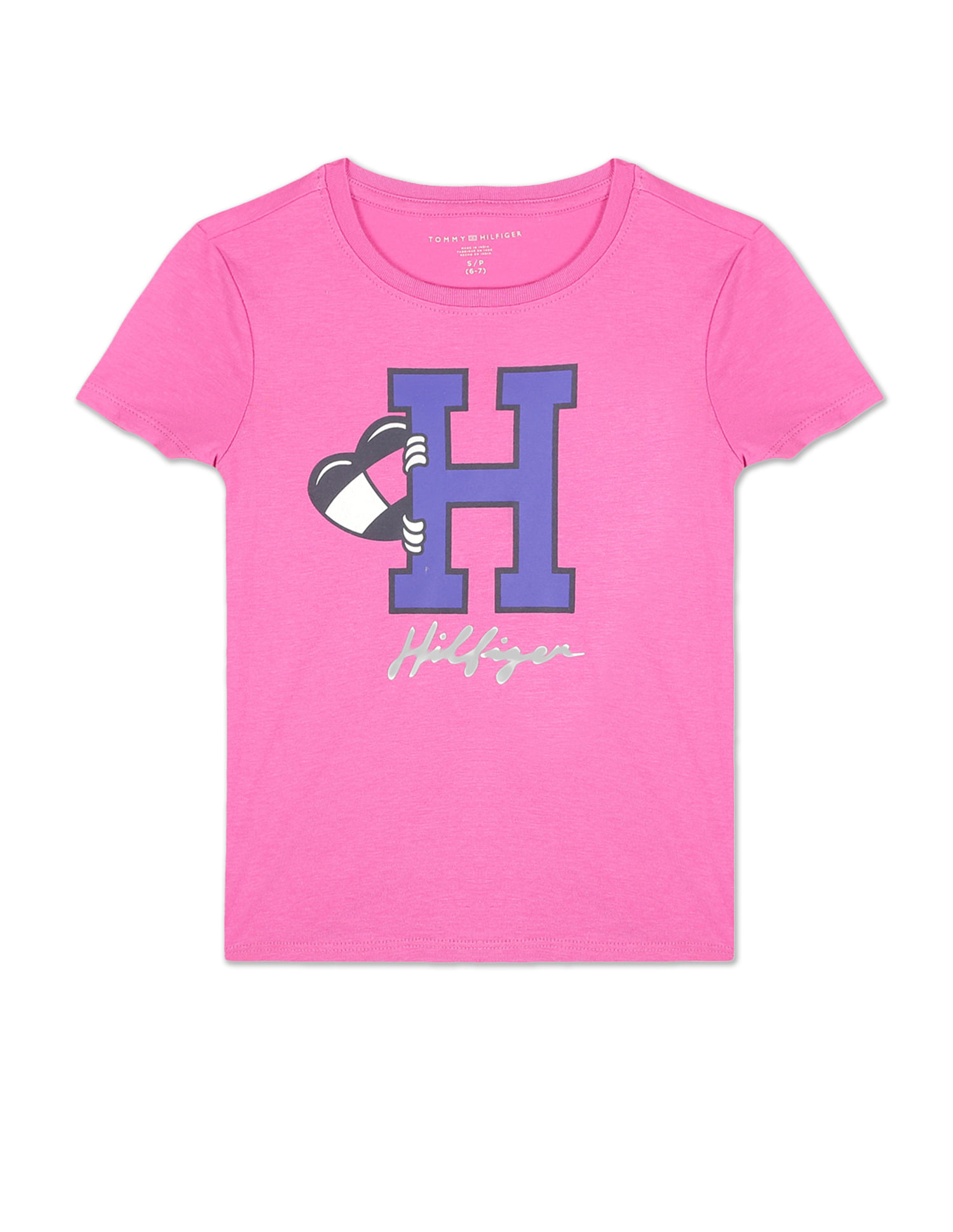 Buy Tommy Hilfiger Kids Girls Pink Katie Graphic Print T-Shirt 