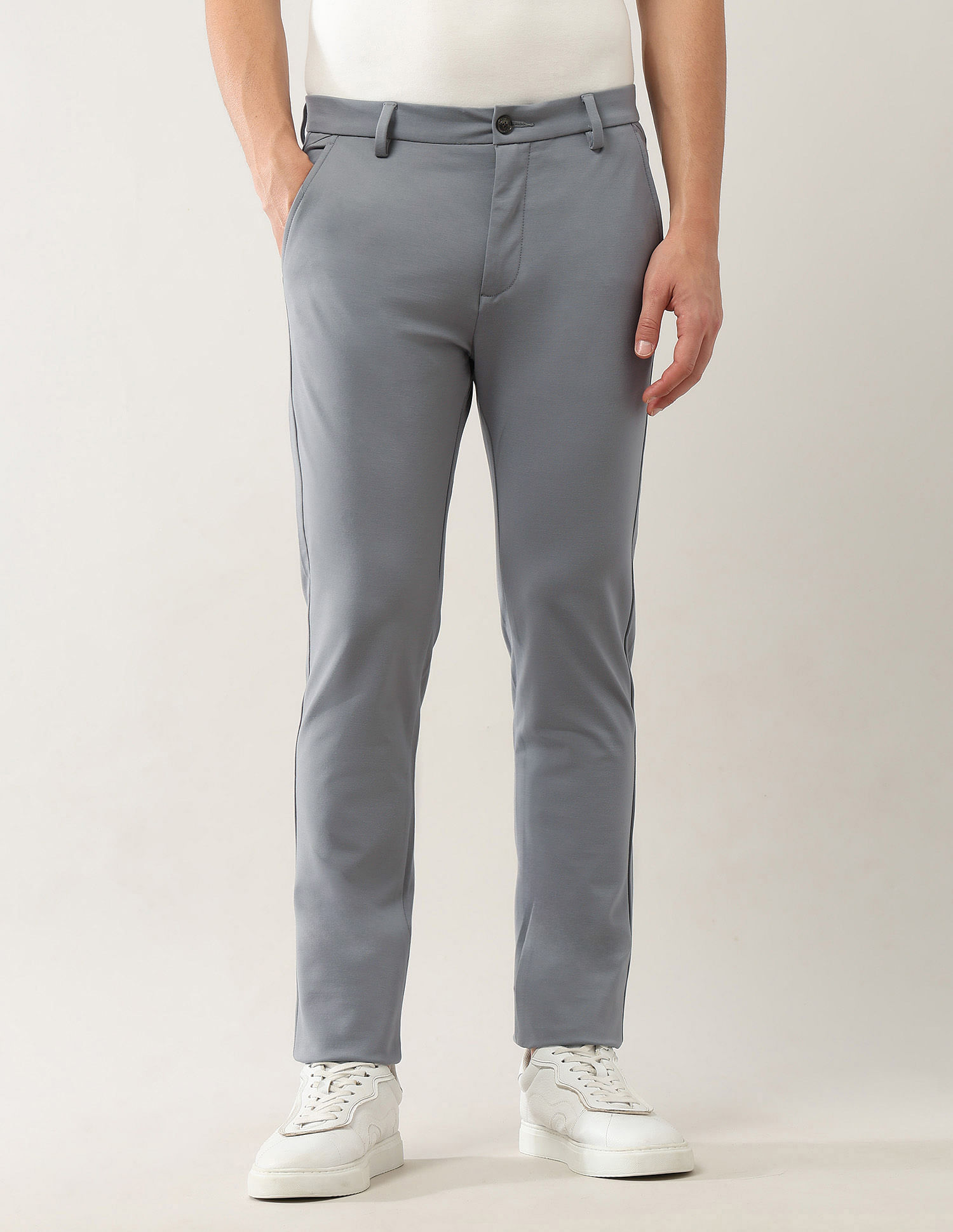 Arrow Sport Slim Fit Mid Rise Trousers