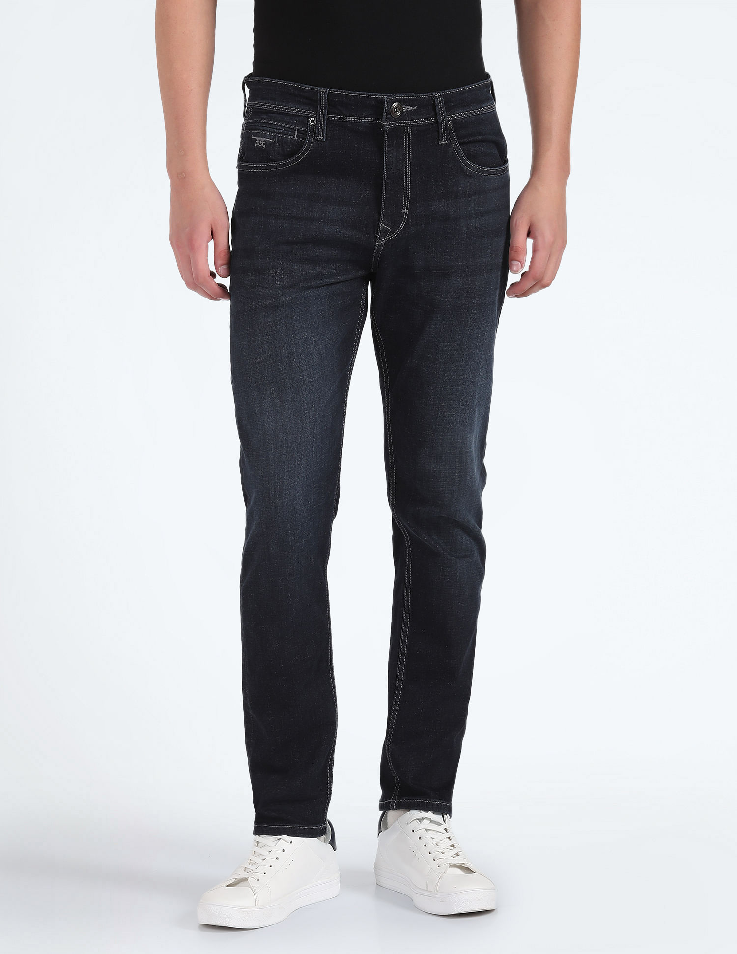 Flying Machine Slash Slim Tapered Fit Jeans