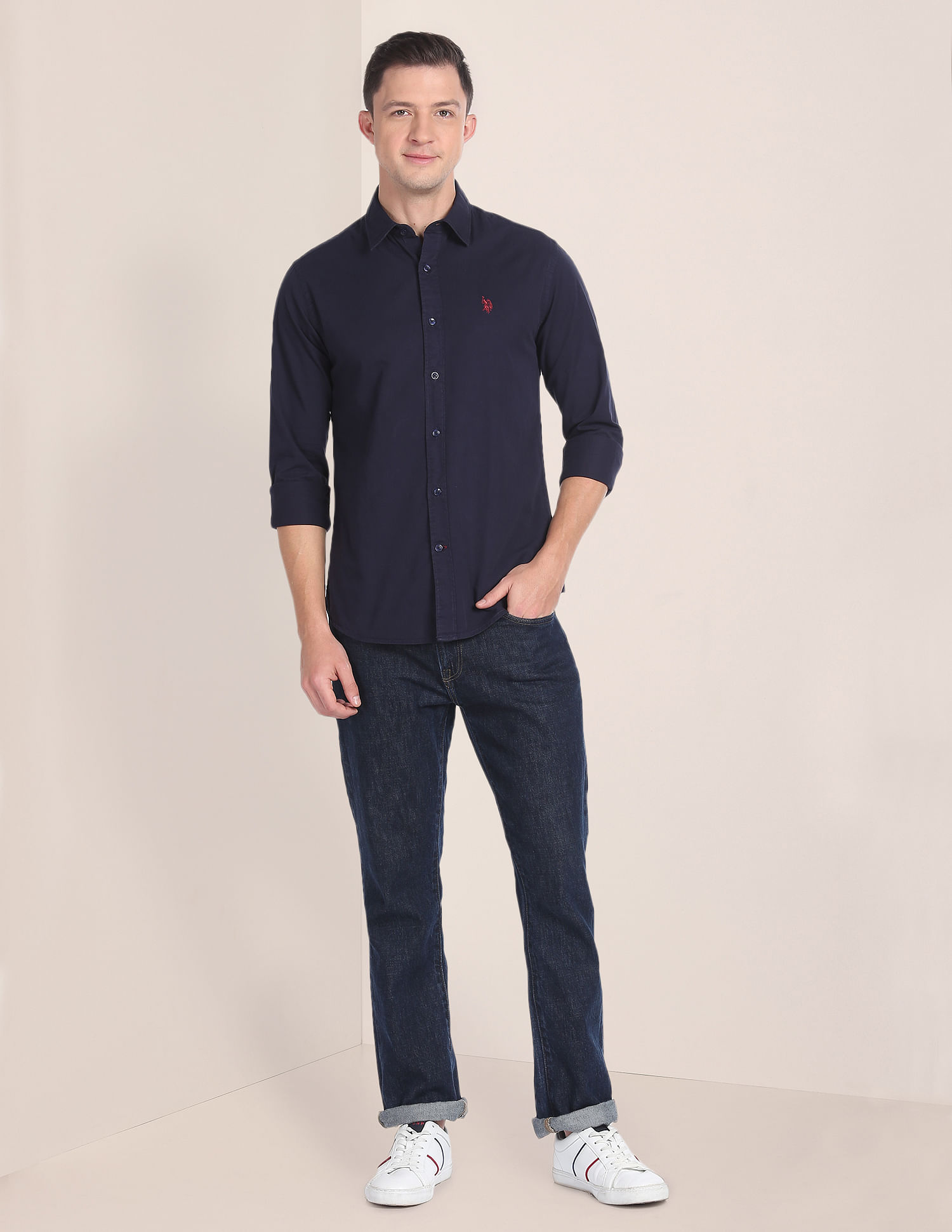 U.S. Polo Assn. Solid Cotton Twill Shirt