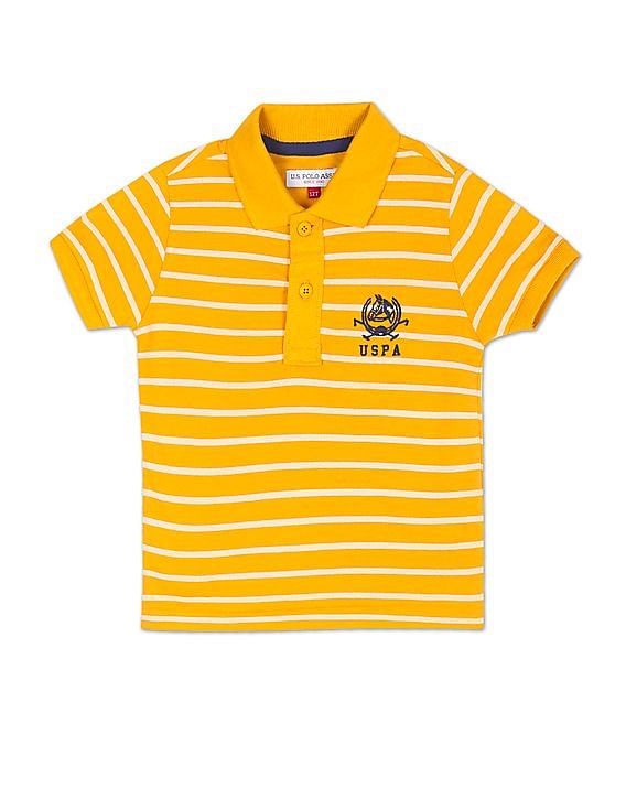 U.S. Polo Assn. Kids Boys Horizontal Stripe Cotton Polo Shirt