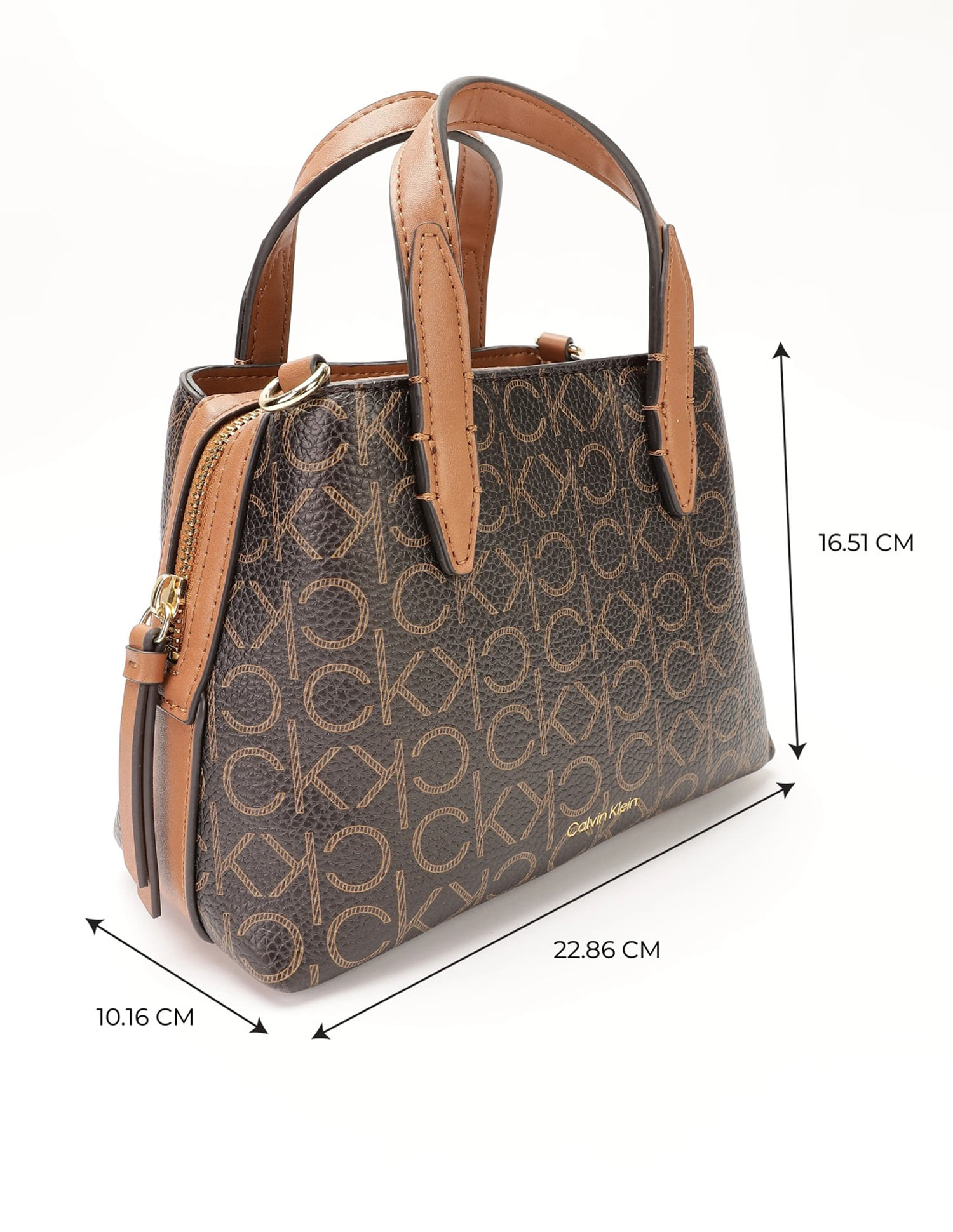 Buy Calvin Klein Logo-Patterned Brown Handbag - NNNOW.com