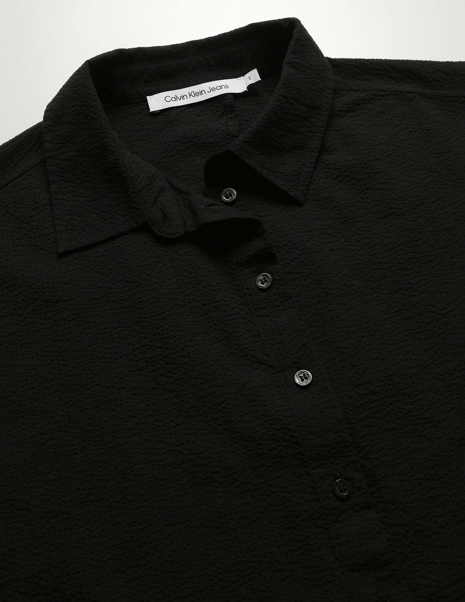 Calvin Klein Tie Up Back Seersucker Shirt