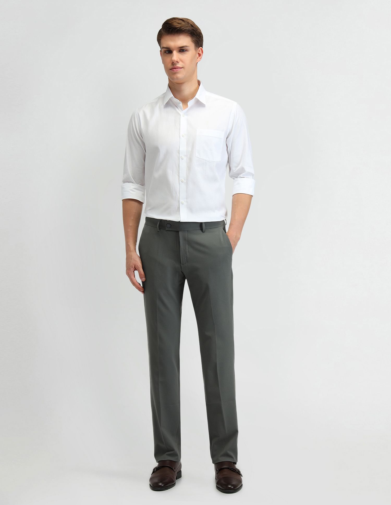Arrow Mid Rise Tapered Fit Trousers