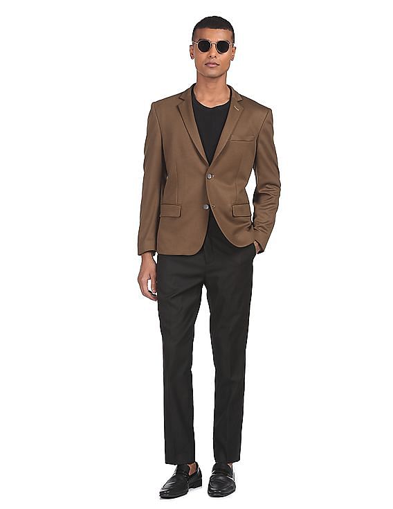 AD by Arvind Slim Fit Solid Formal Blazer