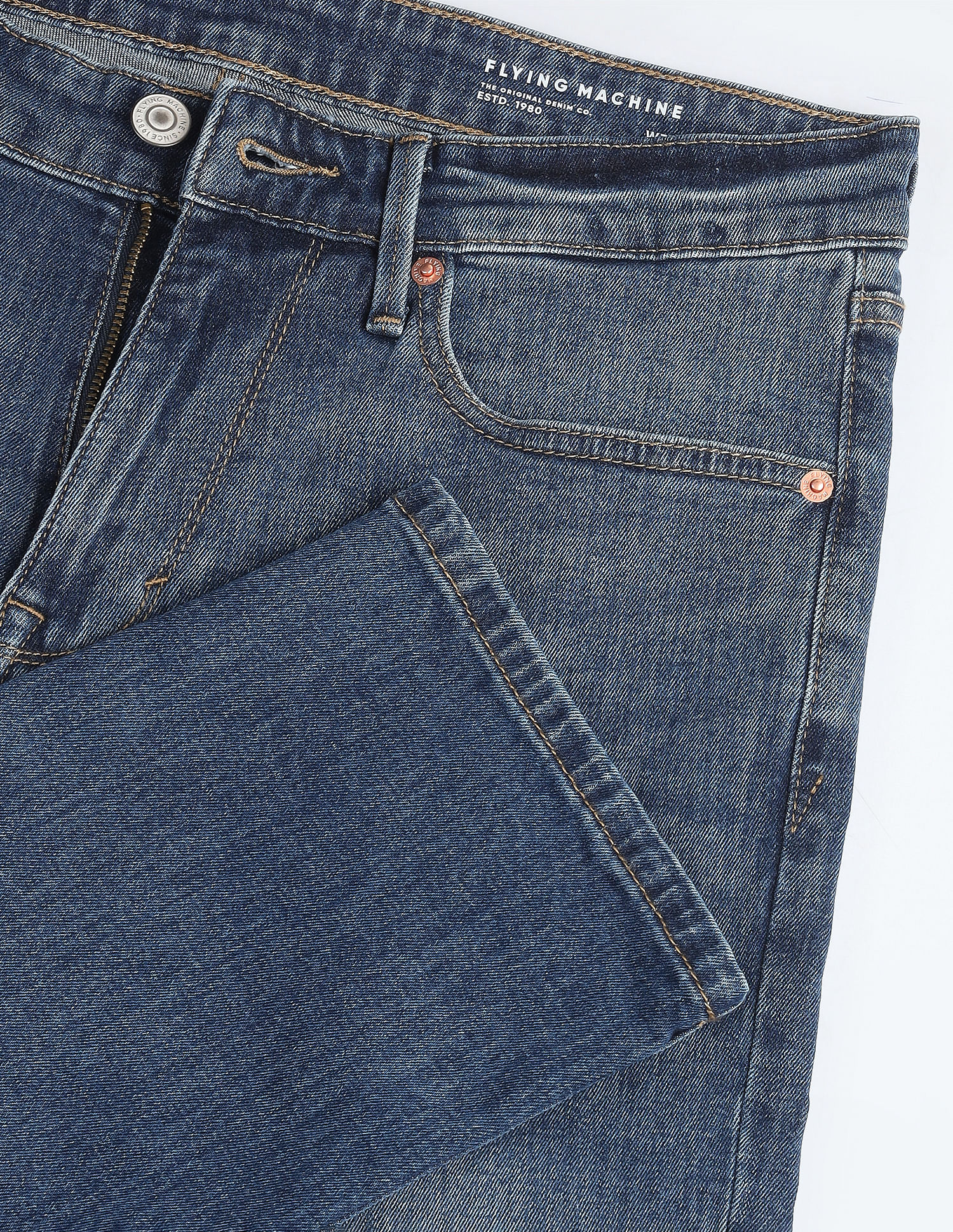 Flying Machine Freddie Slim Straight Fit Stone Wash Jeans