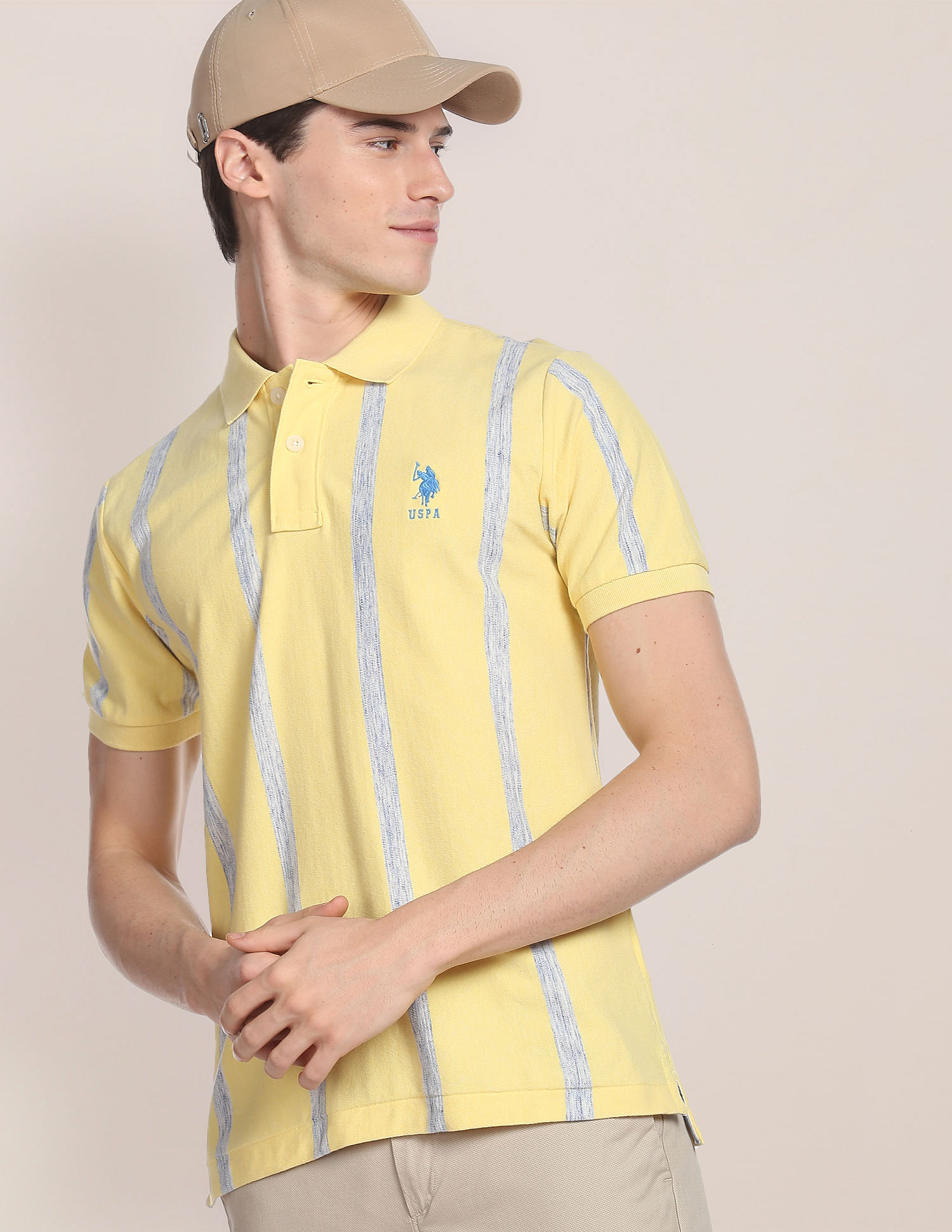 U.S. Polo Assn. Vertical Stripe Birdseye Polo Shirt