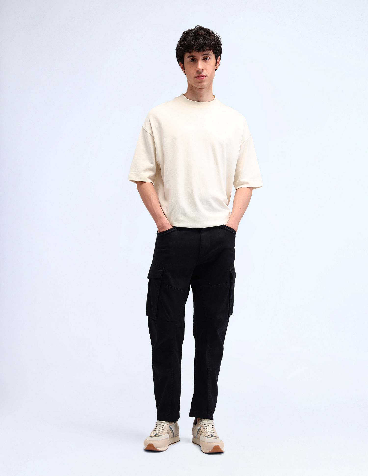 Flying Machine Relaxed Fit Solid Trousers