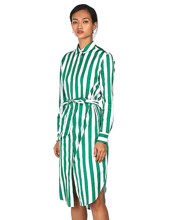 Stripe Monogram Mini Shirtdress