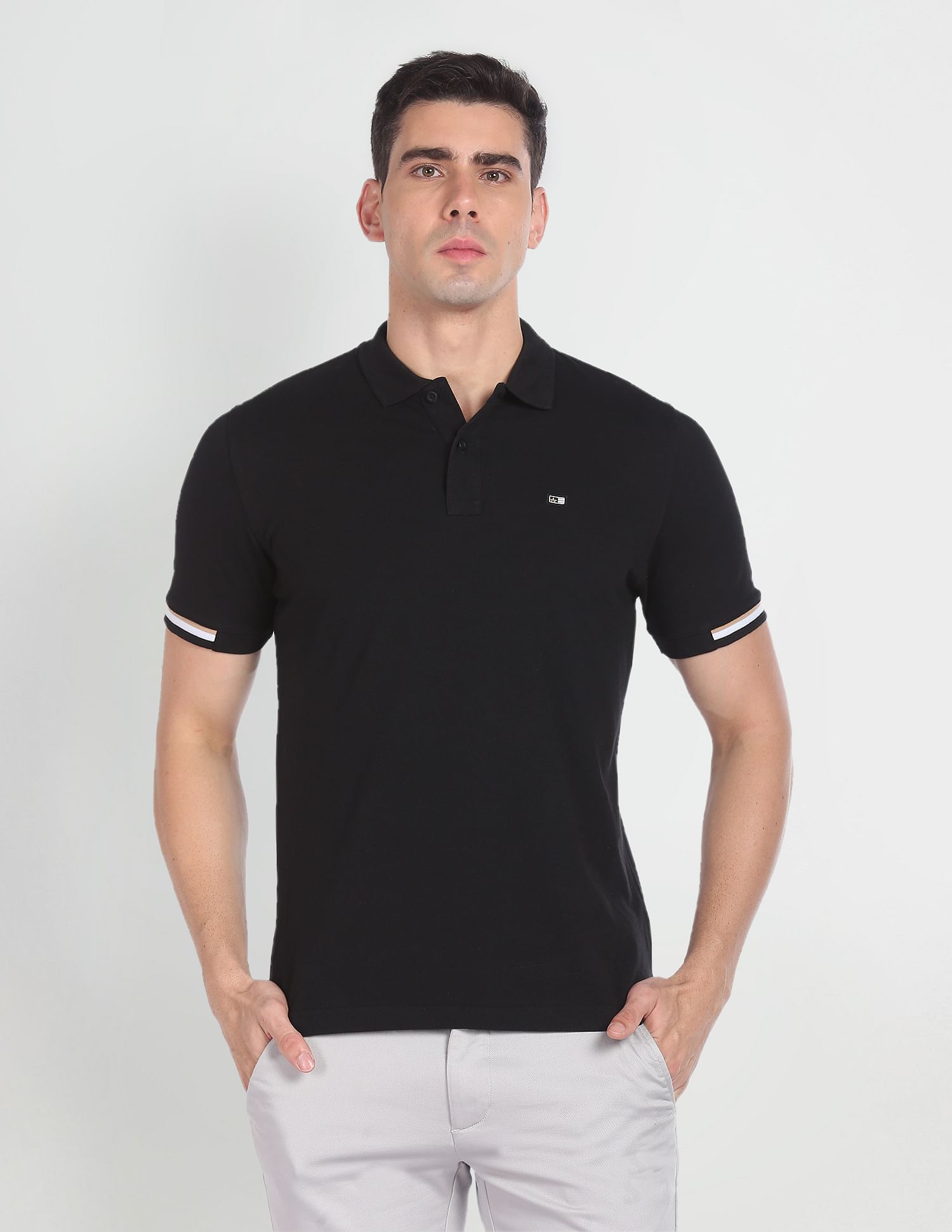Arrow Sports Solid Cotton Polo Shirt