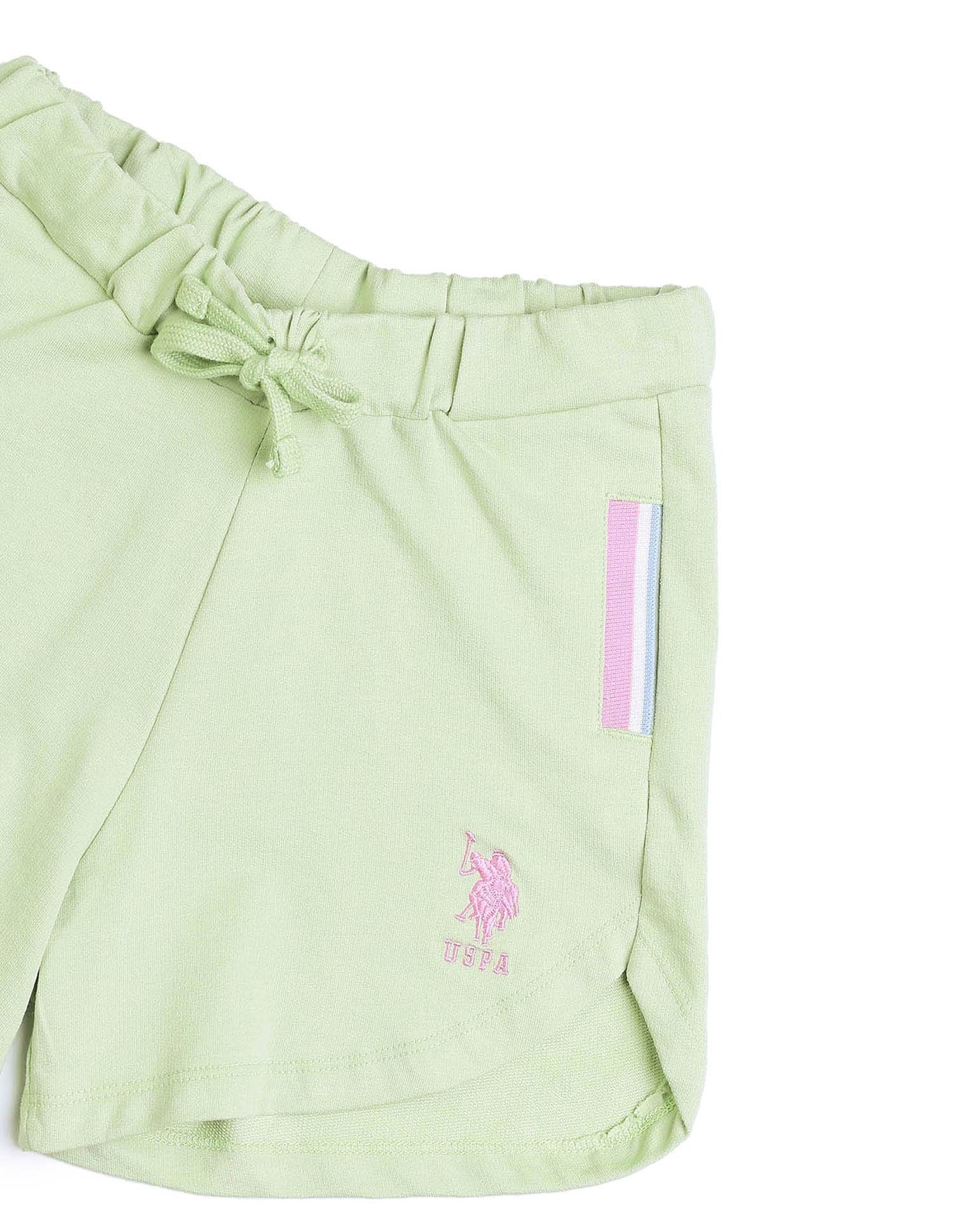 U.S. Polo Assn. Kids Girls Solid Regular Fit Shorts
