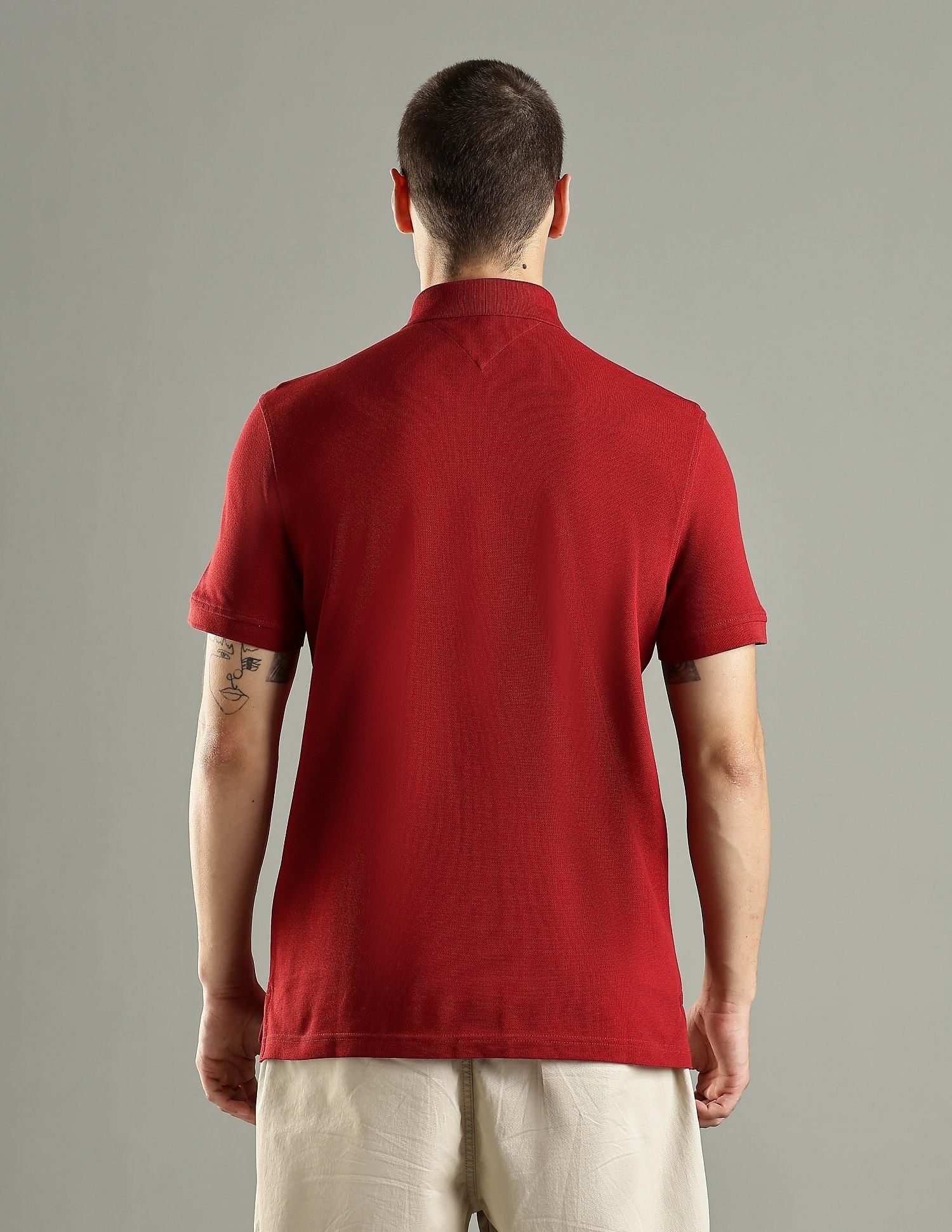 Tommy Hilfiger Solid Regular Fit Cotton Polo T-Shirt