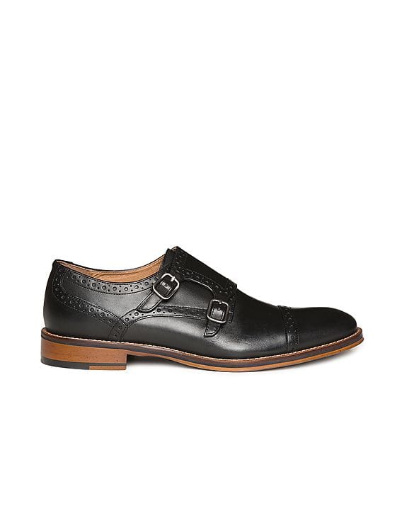 Buy Johnston & Murphy Men Leather Double Monk Strap Shoes  display picture 3