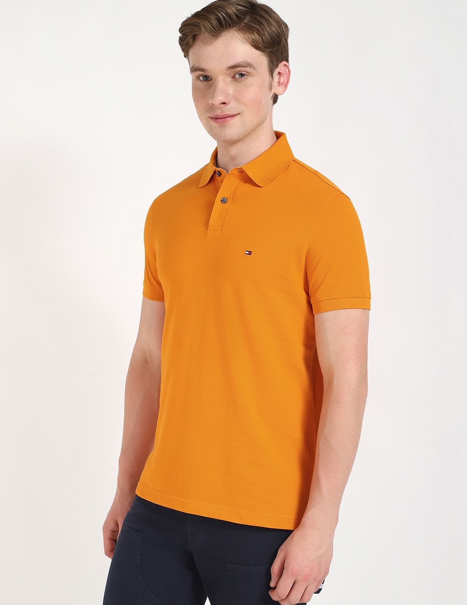 Tommy Hilfiger Solid Regular-Fit Cotton Polo Shirt