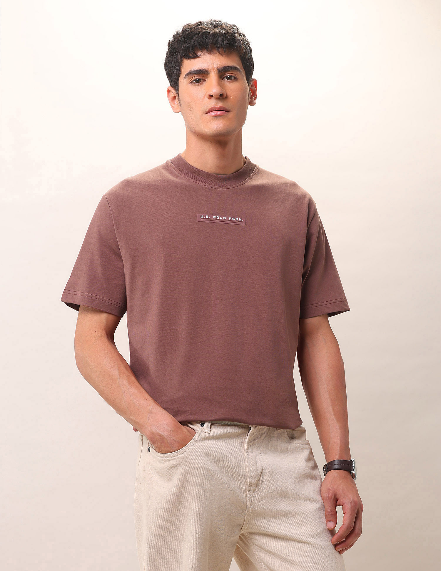 U.S. Polo Assn. Denim Co. Solid Pure Cotton T-Shirt