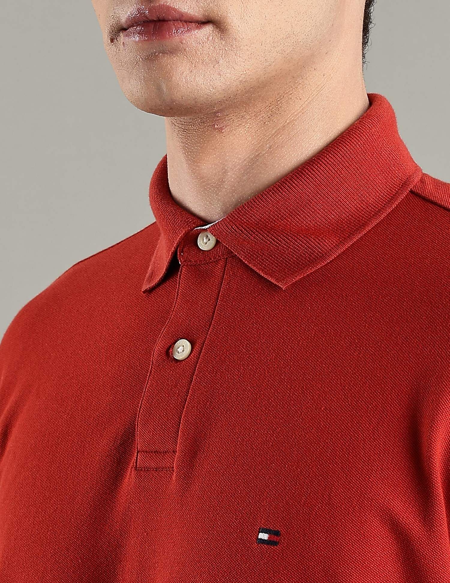 Tommy Hilfiger Solid Regular-Fit Cotton Polo T-Shirt