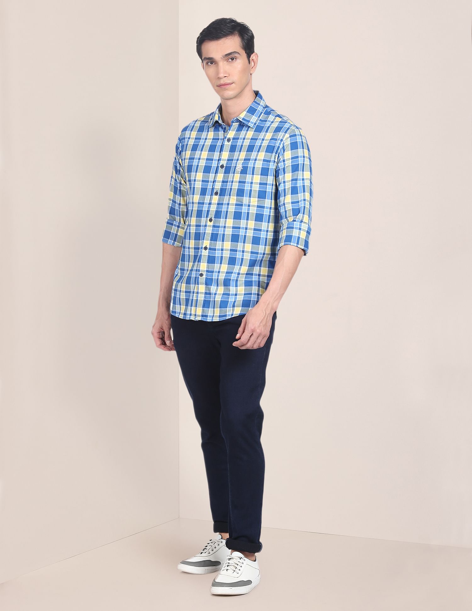 U.S. Polo Assn. Spread Collar Plaid Check Casual Shirt