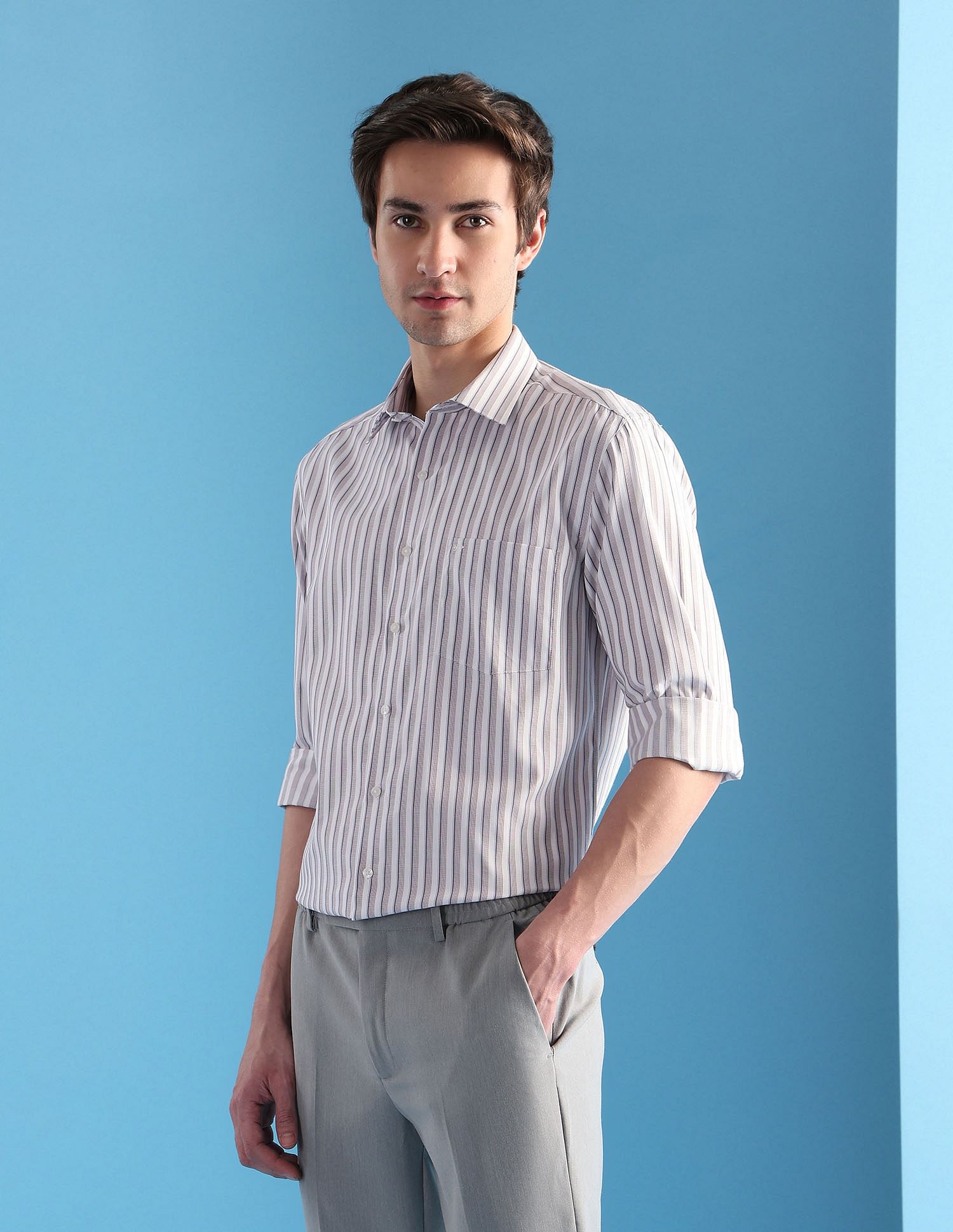 Arrow Vertical Striped Liberty Classic Fit Velocity Shirt