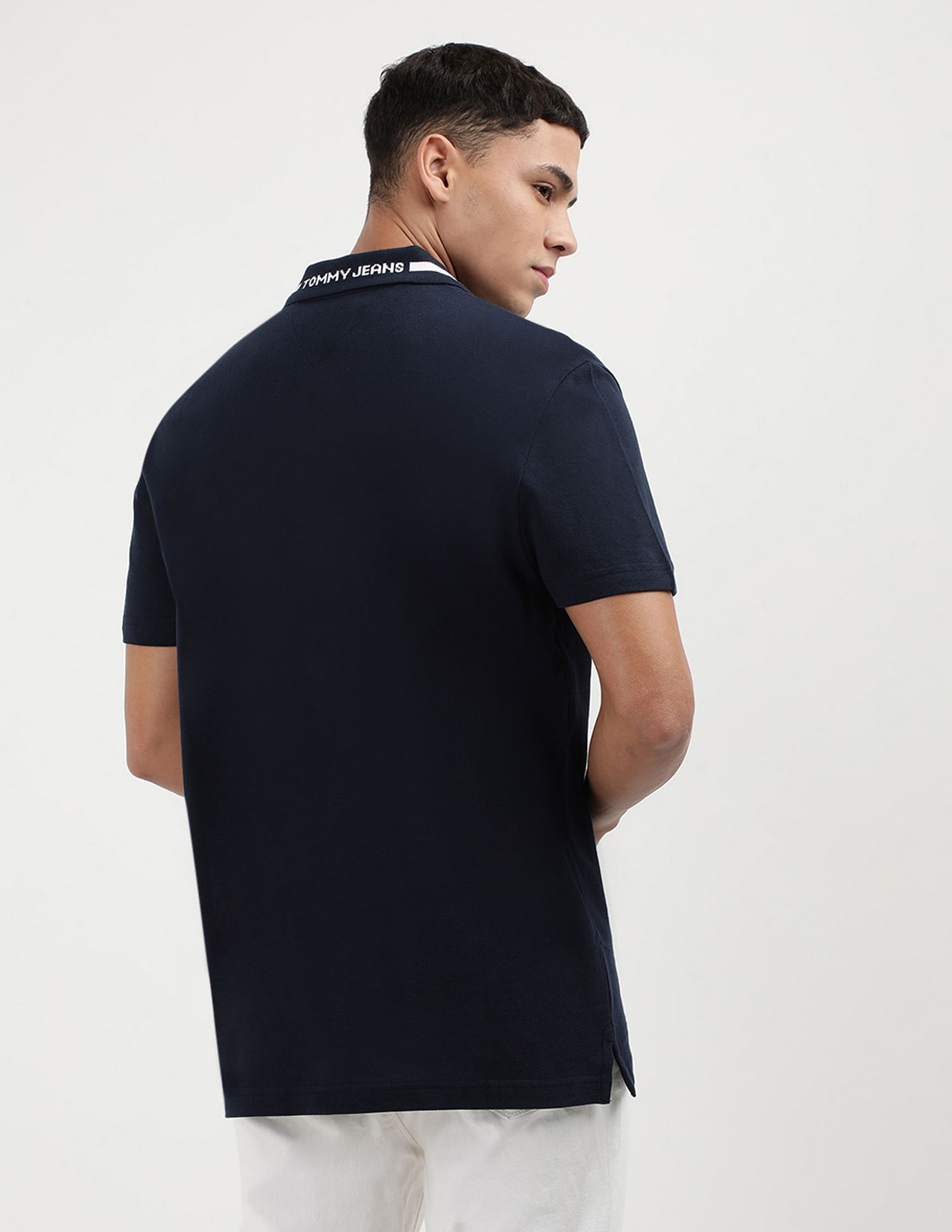 Tommy Hilfiger Neck Branded Cotton Polo Shirt