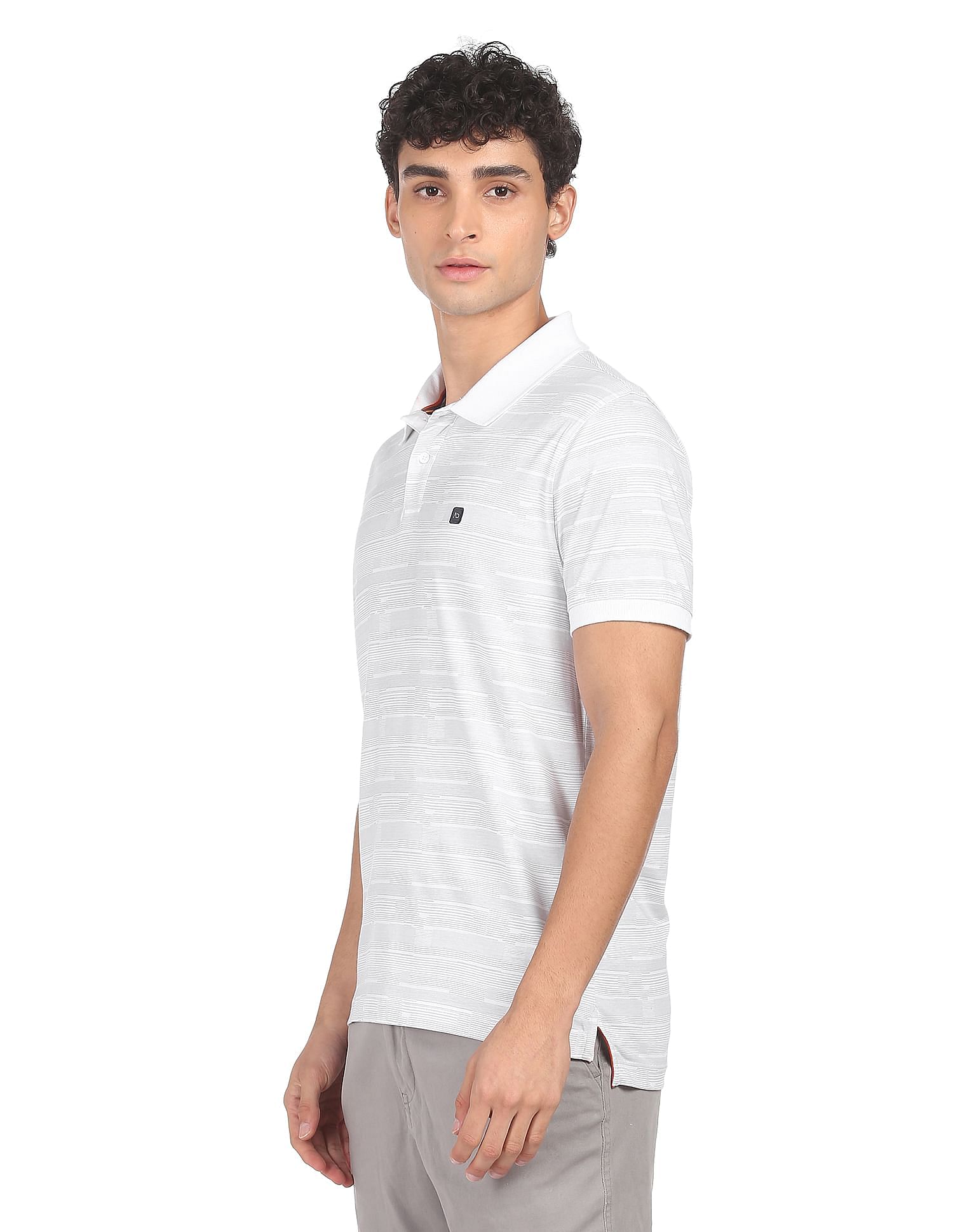 AD by Arvind Cotton Printed Polo Shirt