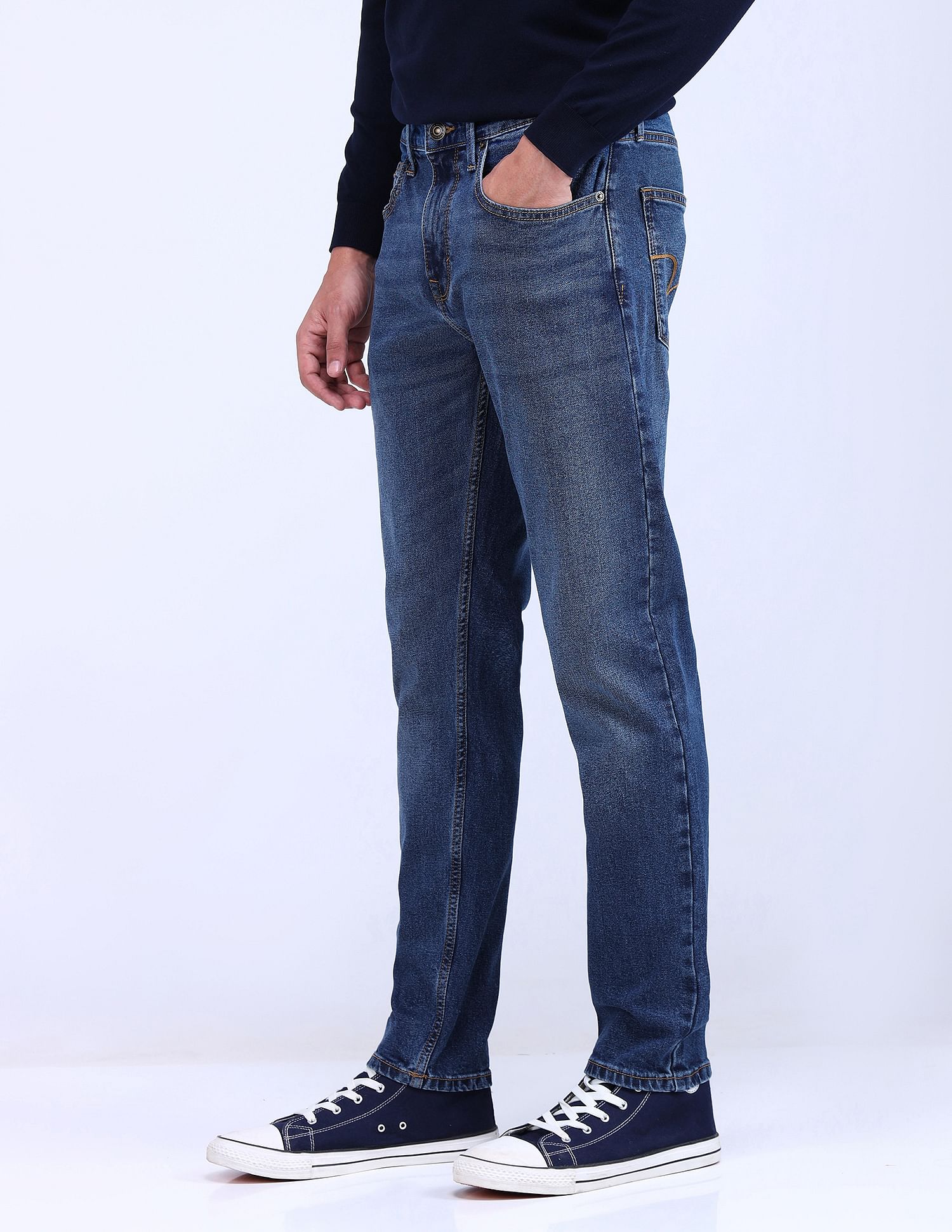 Flying Machine Slash Slim Tapered Stone Wash Jeans