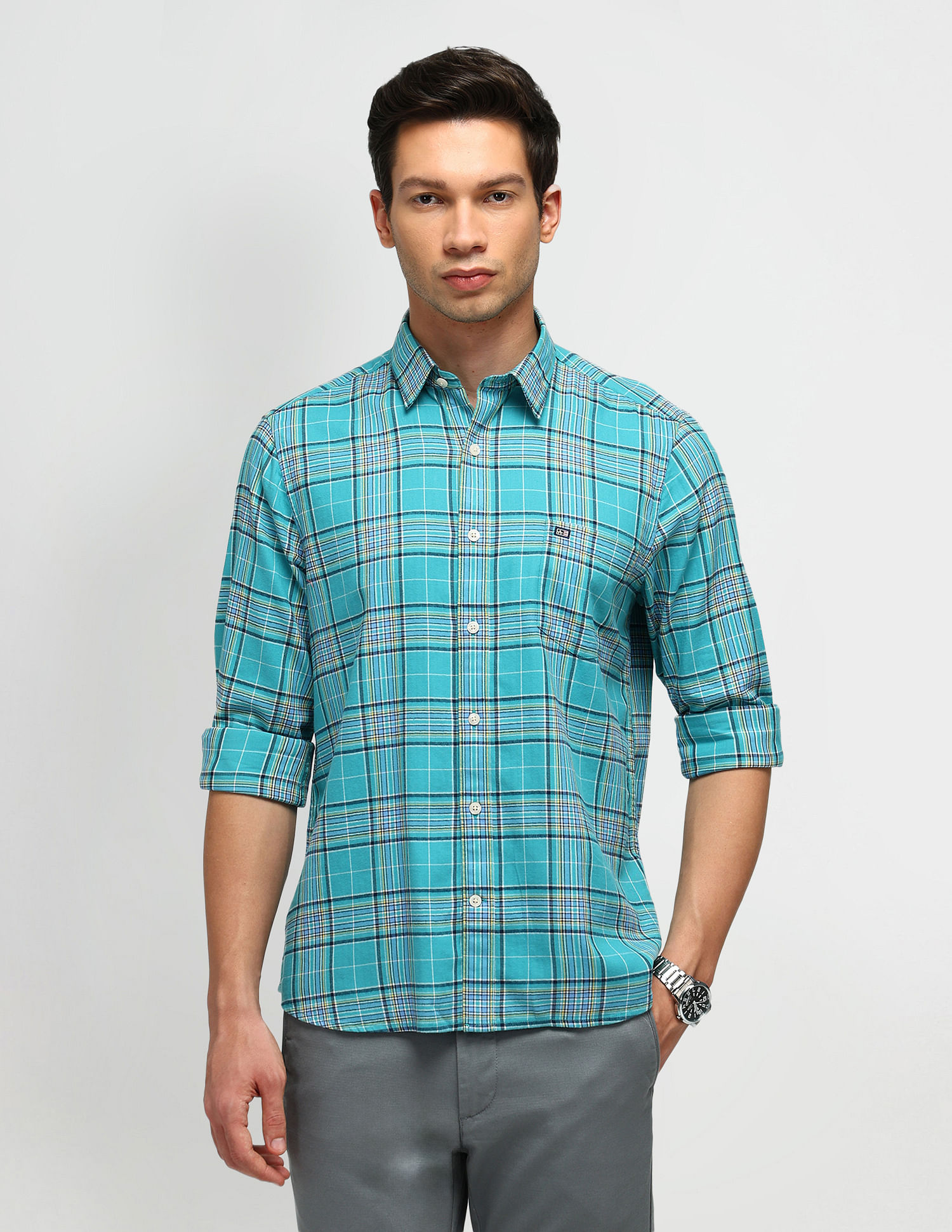 Arrow Sport Air Soft Plaid Checked Shirt