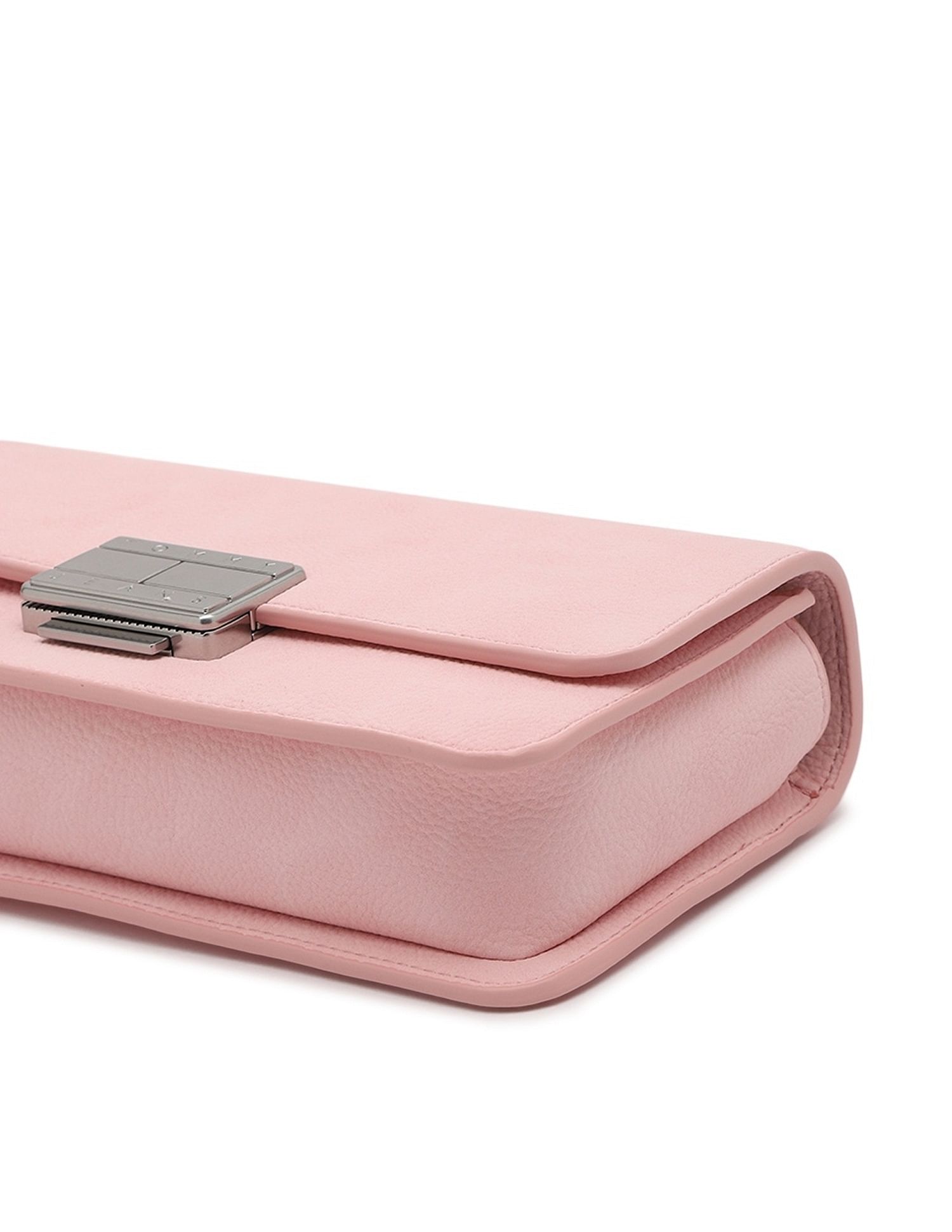 Tommy Hilfiger Solid Pink Pu Shoulder Bag