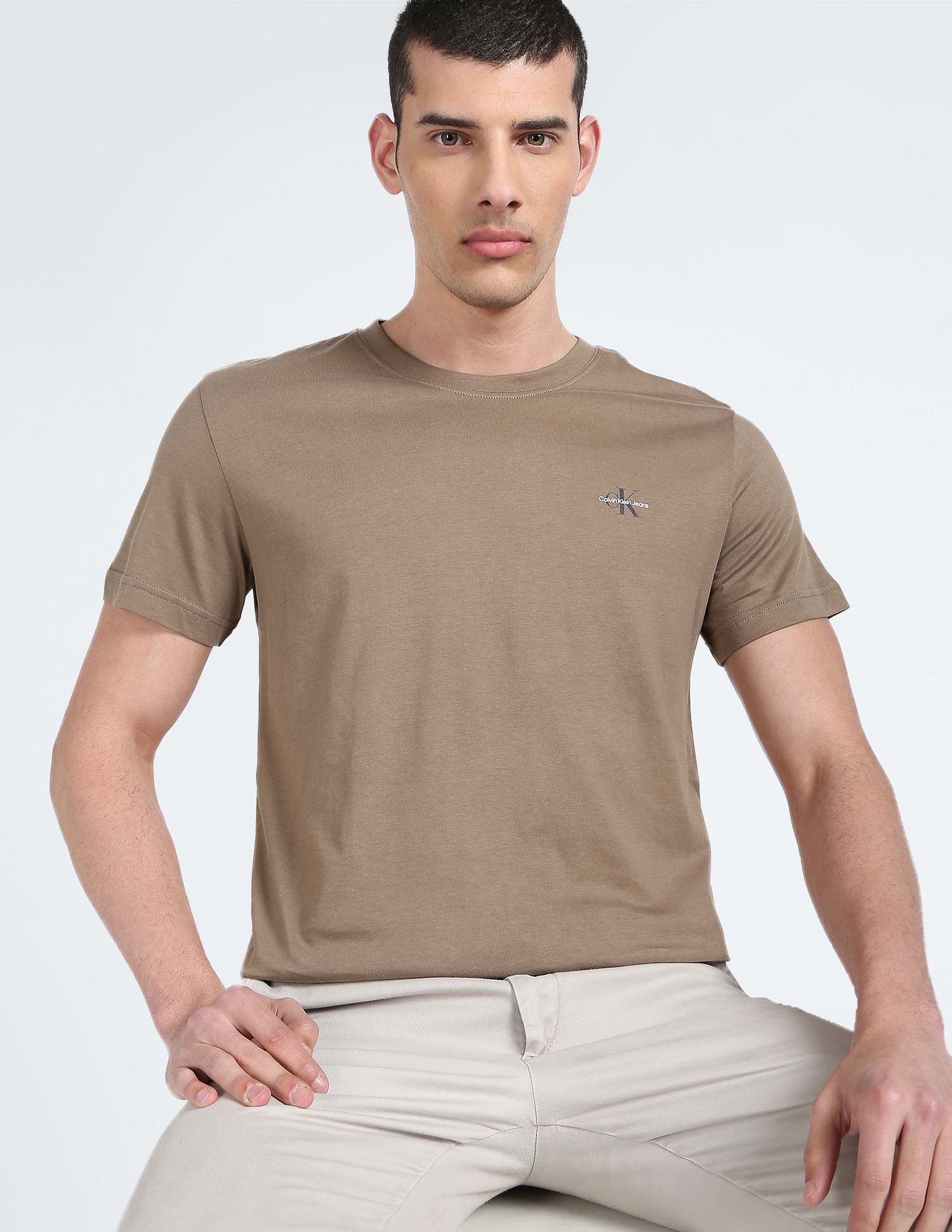Calvin Klein Jeans Crew Neck Logo T-Shirt - Pack Of 2