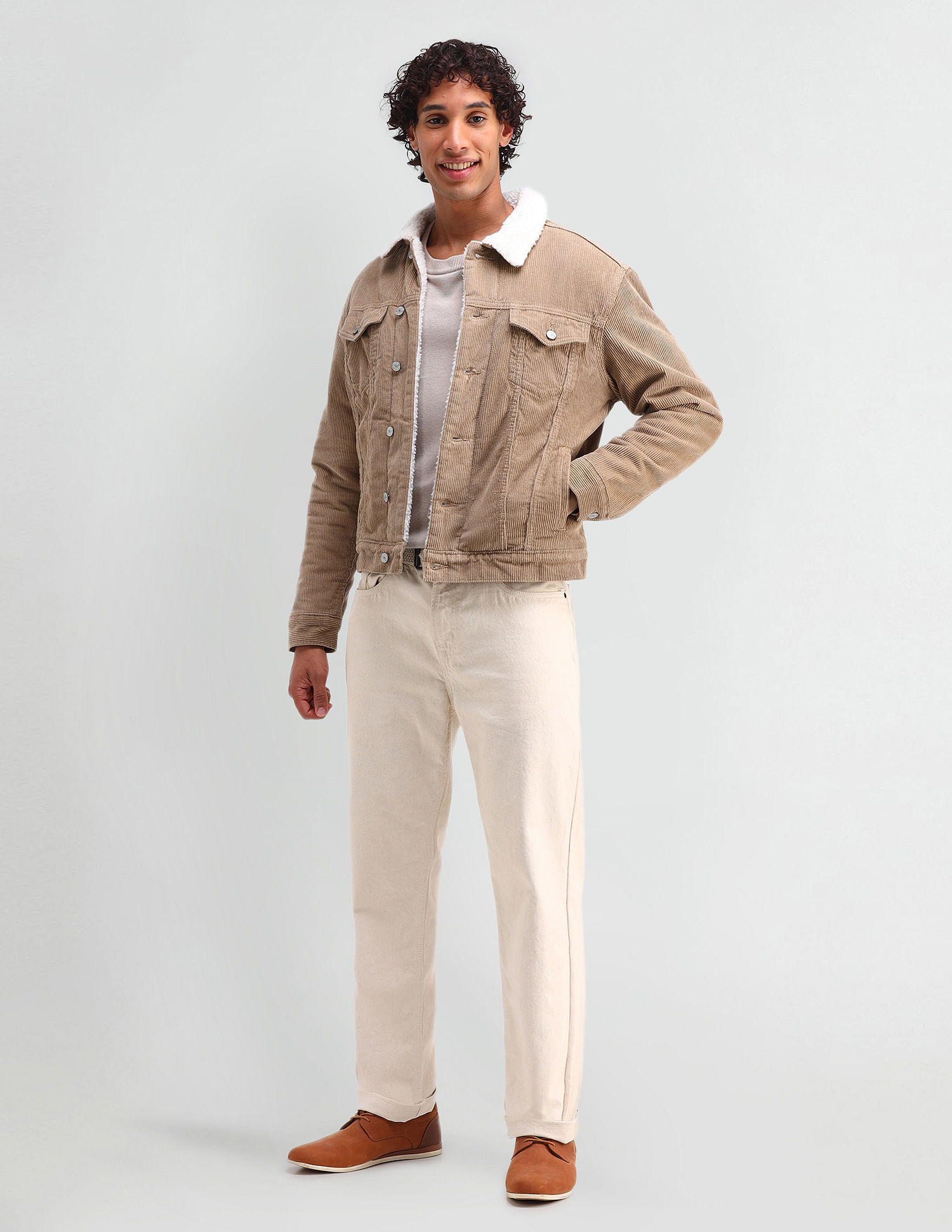 U.S. Polo Assn. Denim Co. Slim Fit Corduroy Sherpa Jacket