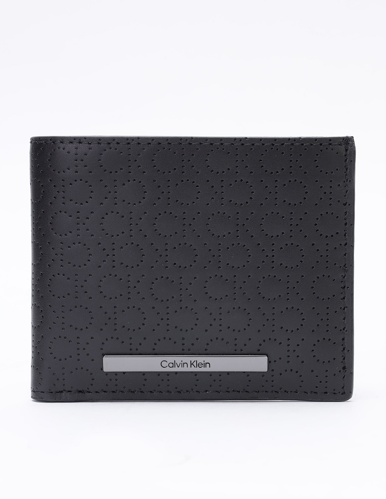 Calvin Klein Logo Black Leather Bi-Fold Wallet