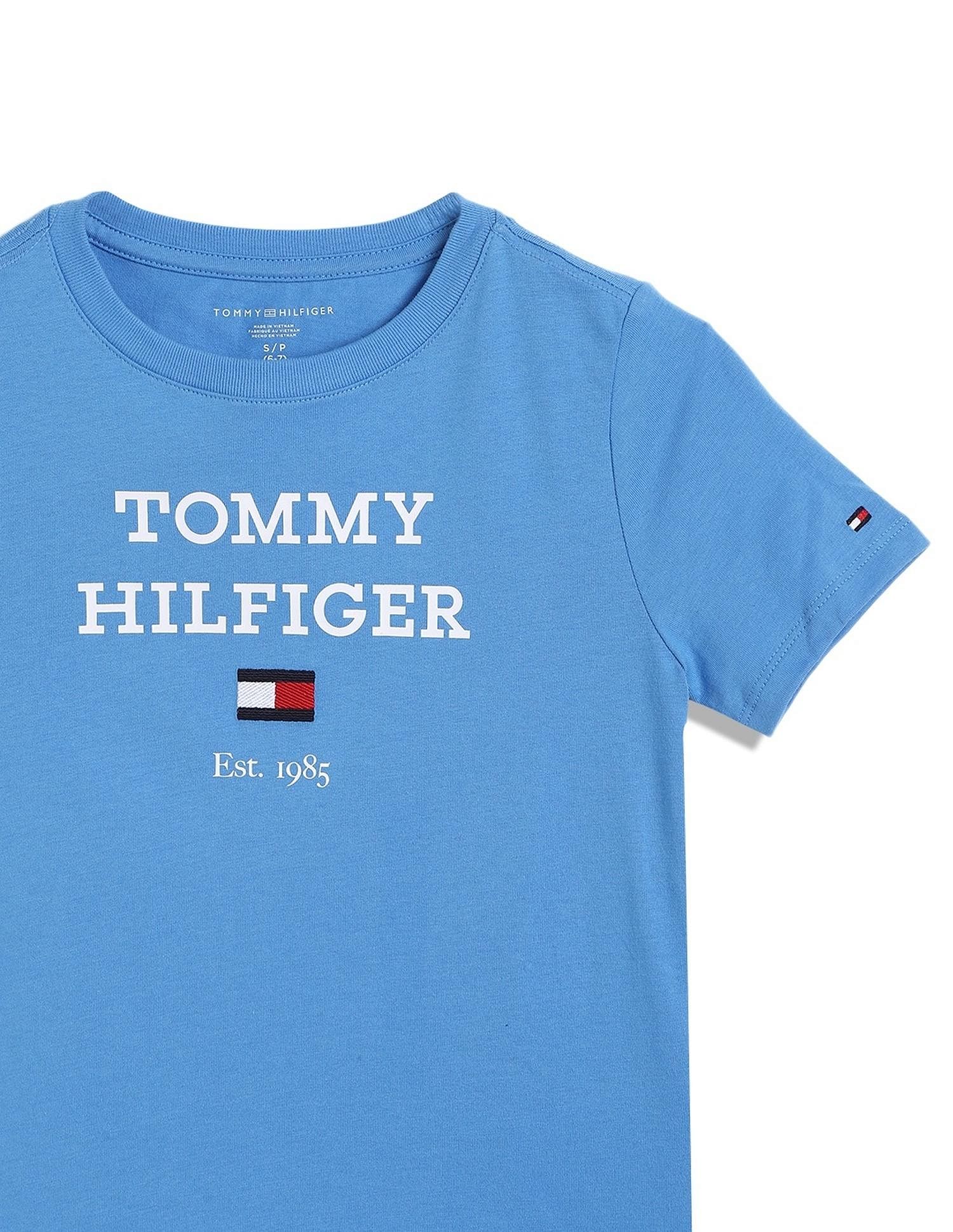 Tommy Hilfiger Boys Blue Logo T-Shirt