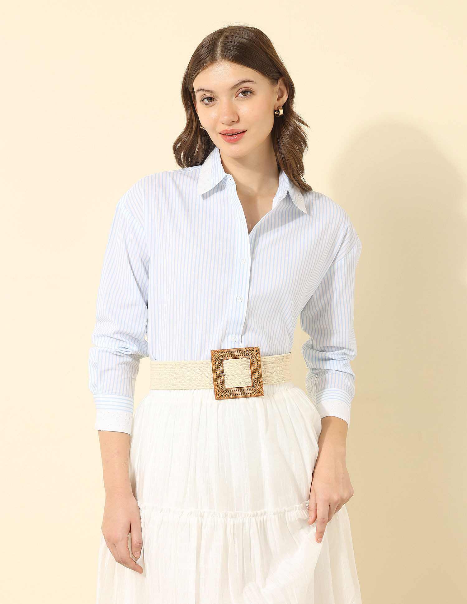 U.S. Polo Assn. Women Vertical Striped Regular Fit Shirt