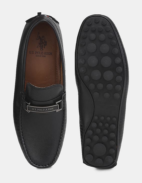 us polo black loafers