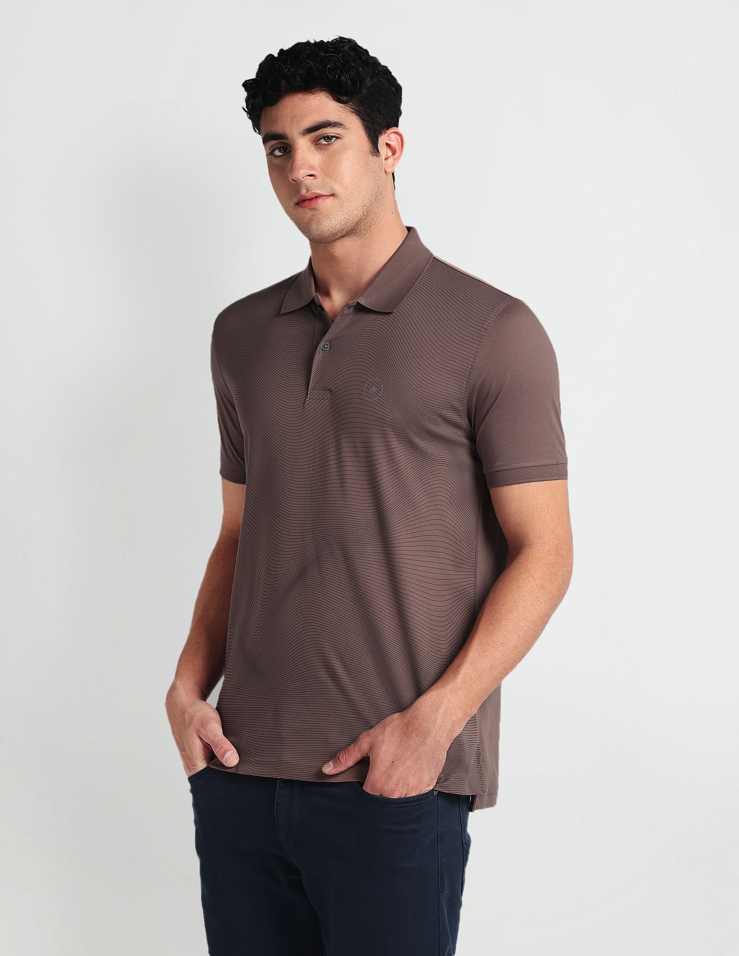 Arrow Newyork Pure Cotton Abstract Polo Shirt